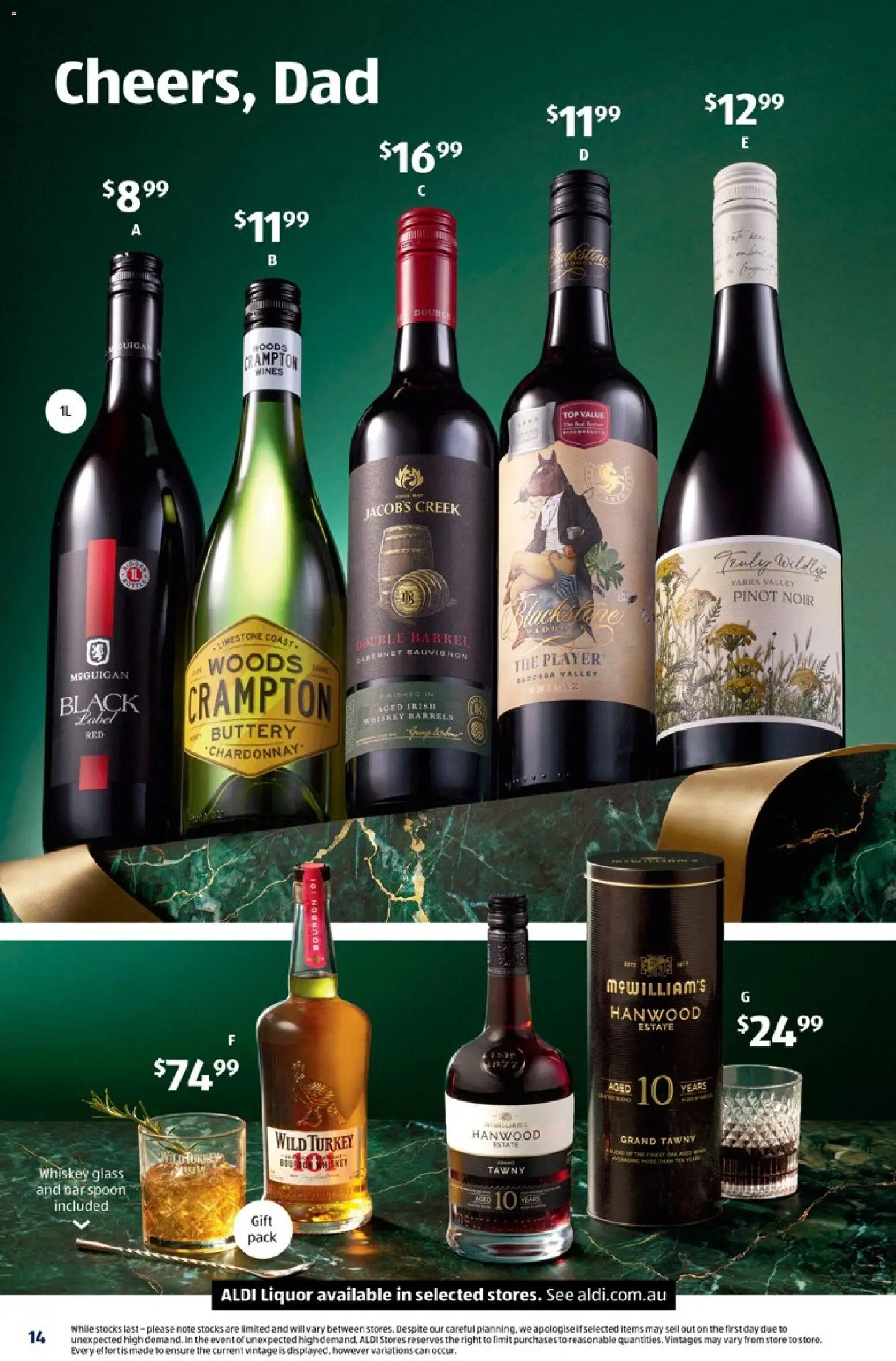 Aldi catalogue - valid from 23/08/2026 | Page: 14 | Products: Wine, Bourbon, Turkey, Player