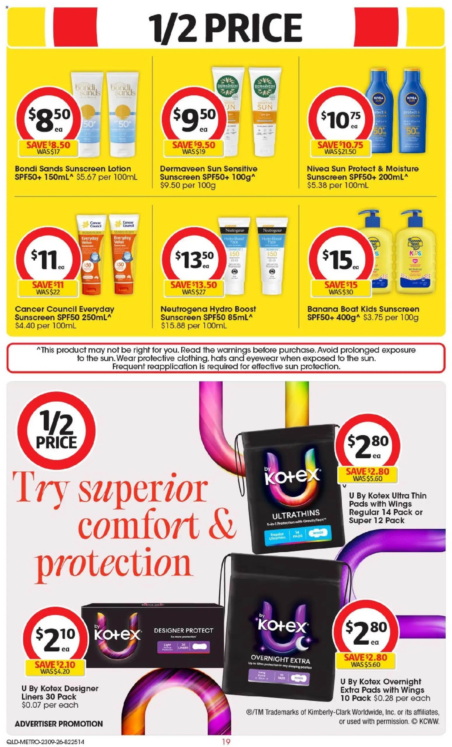Coles catalogue - valid from 23/09/2026 | Page: 19 | Products: Light, Sunscreen, Lotion