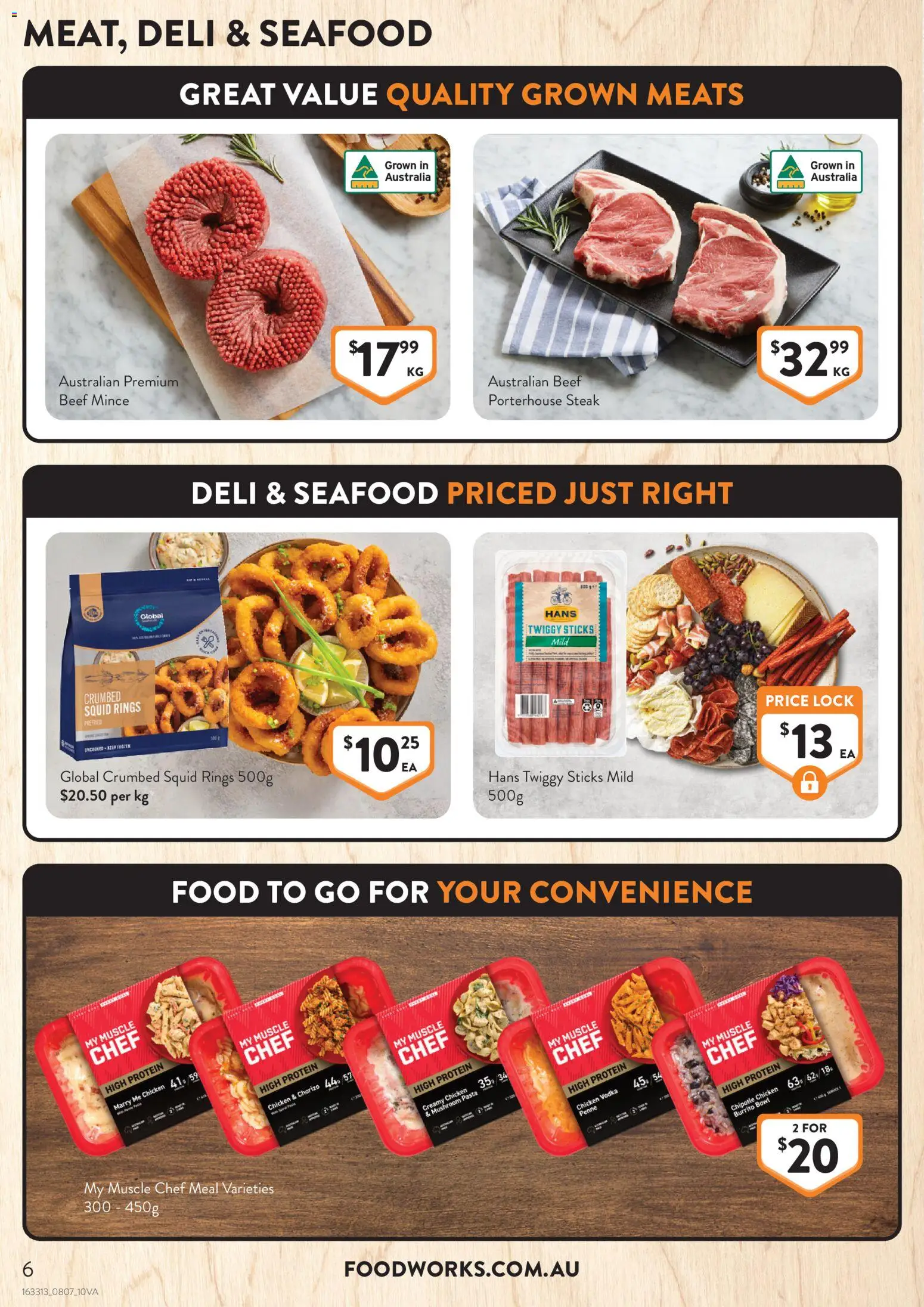 Foodworks catalogue - valid from 08/07/2026 | Page: 6 | Products: Beef, Pasta, Vodka, Steak
