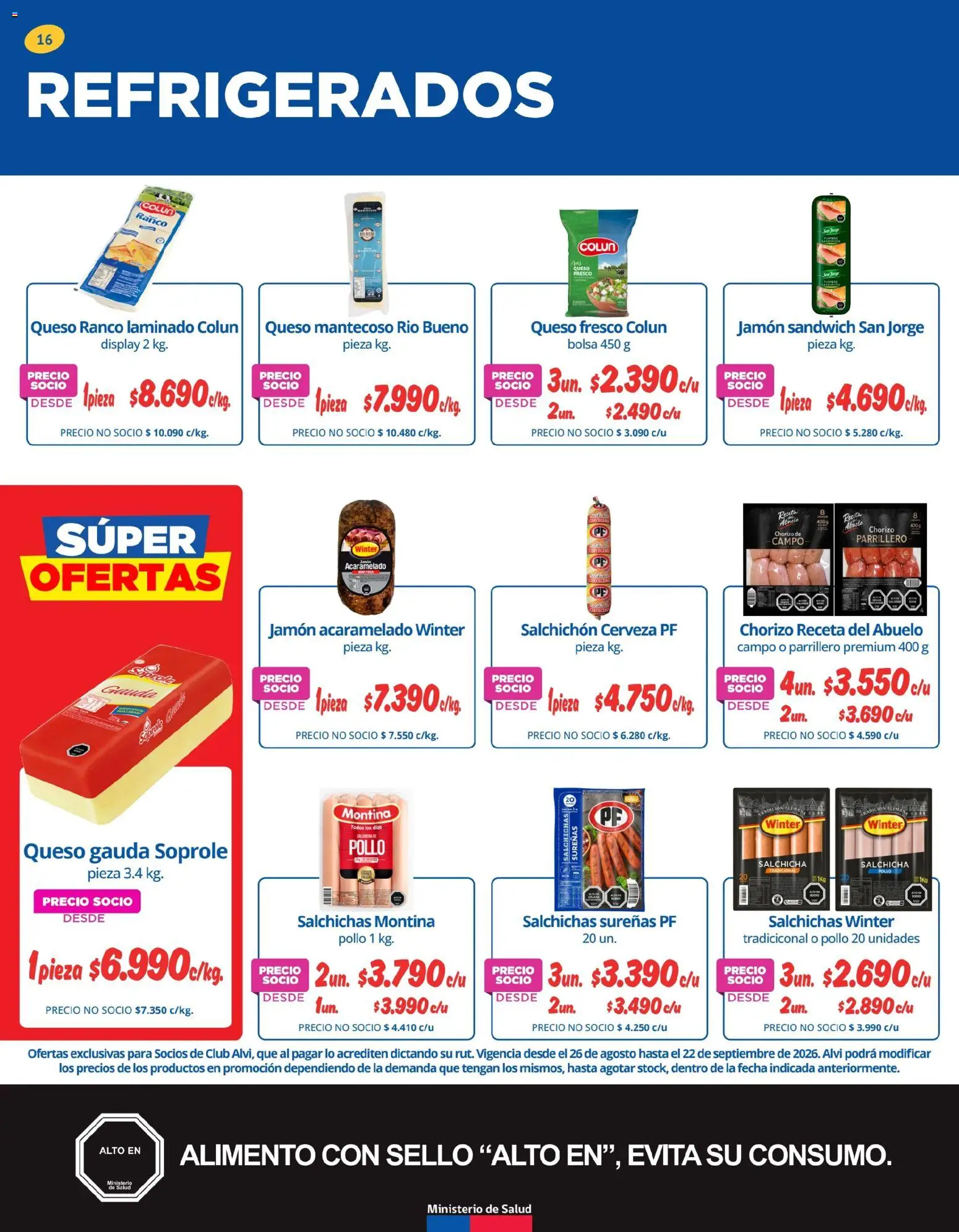 Alvi catálogo │ válido desde el 25.08.2026 | Página: 16 | Productos: Queso, Pollo, Jamón, Cerveza