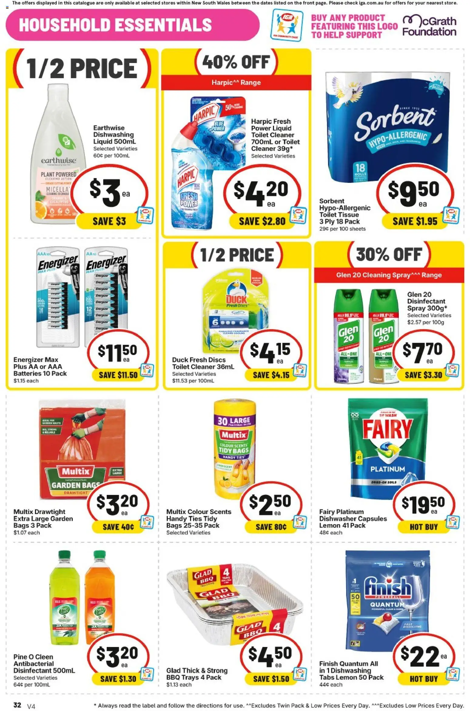 IGA catalogue - valid from 16/09/2026 | Page: 29 | Products: Household, Cleaner, Dishwasher capsules, Batteries