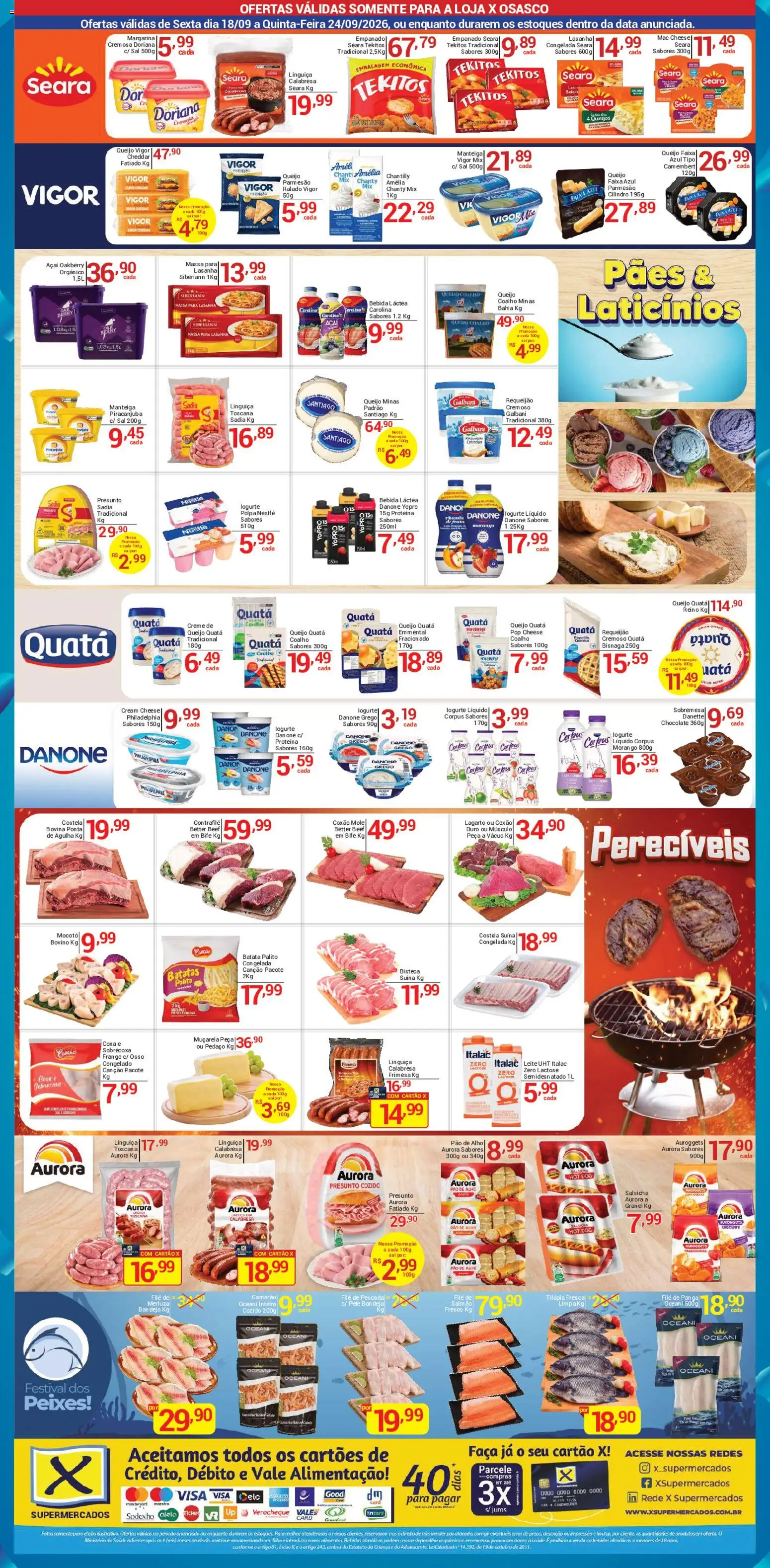 X Supermercados Folheto - válido de 18/09/2026 | Página: 4 | Produtos: Coxão mole, Bebidas, Cheddar, Requeijão