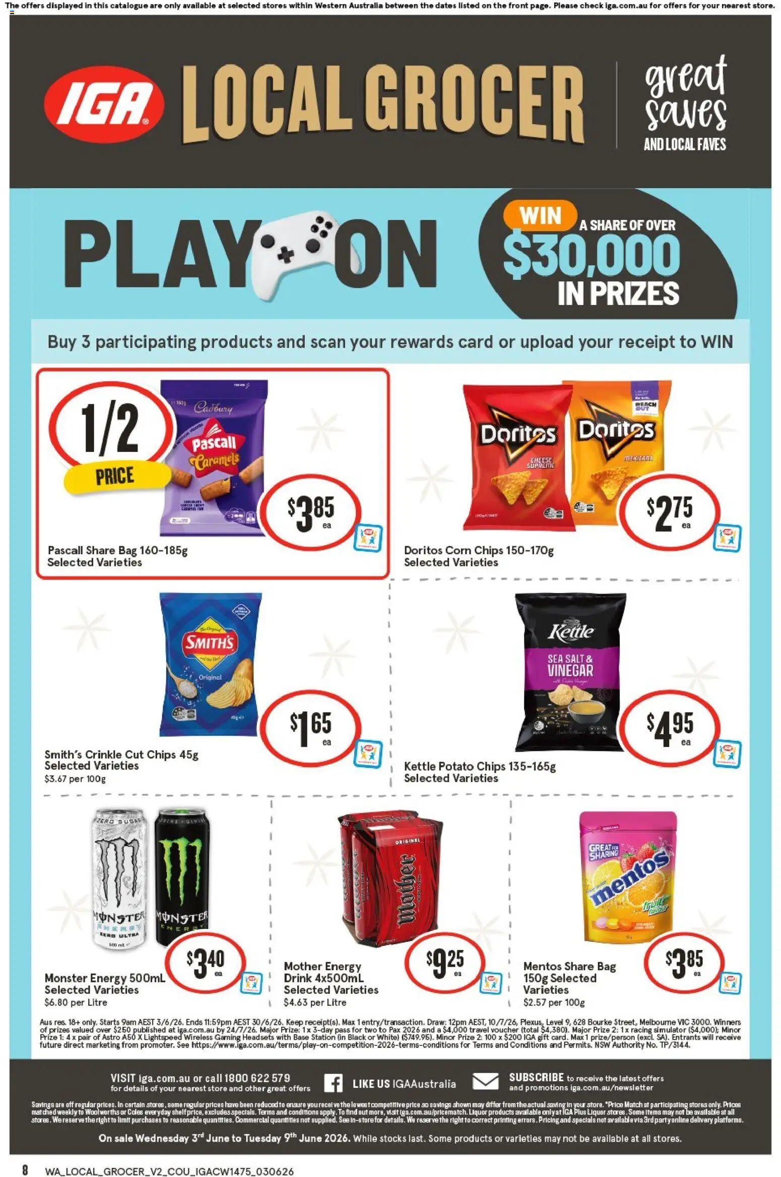 IGA catalogue - valid from 03.06.2026 | Page: 2 | Products: Salt, Peach, Vinegar, Bag