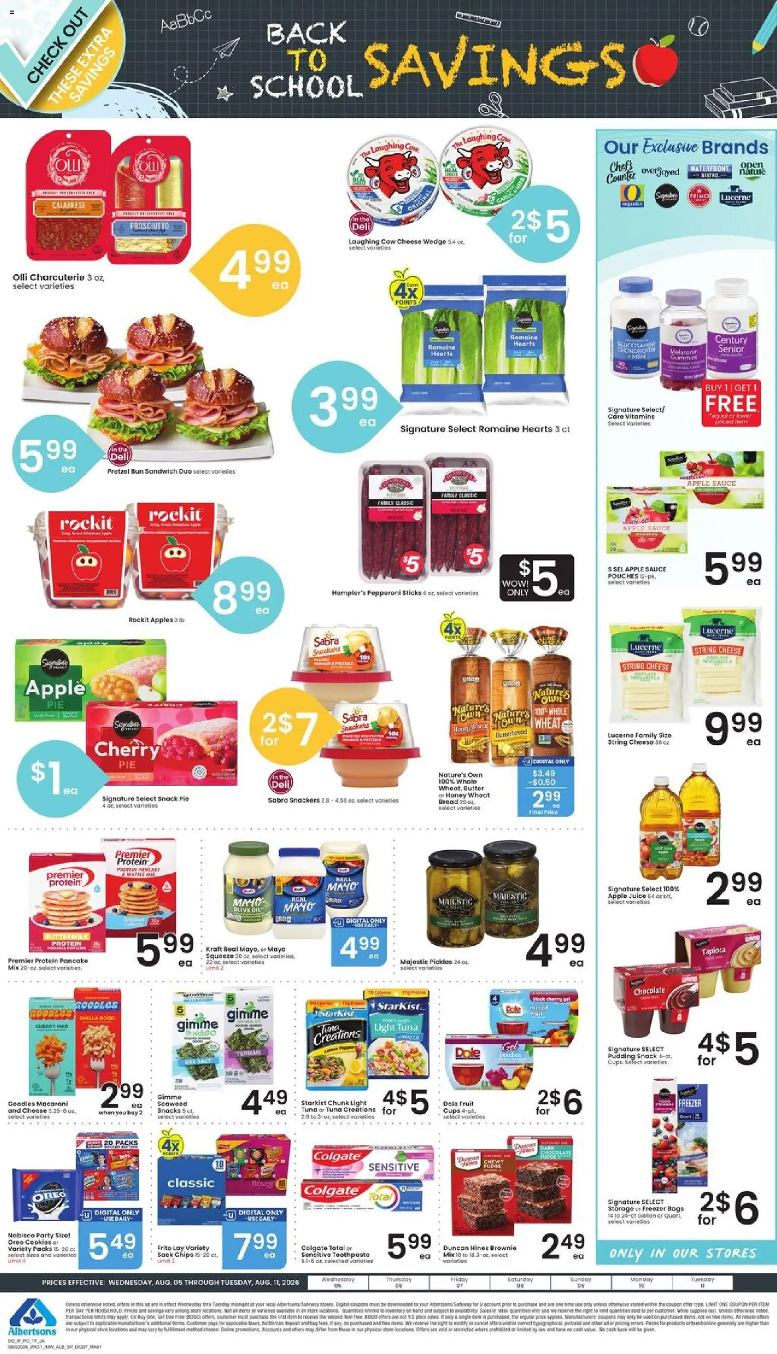 Albertsons Weekly Ad - valid from 08/05/2026 | Page: 8 | Products: Cheese, Chocolate, Chips, Sauce
