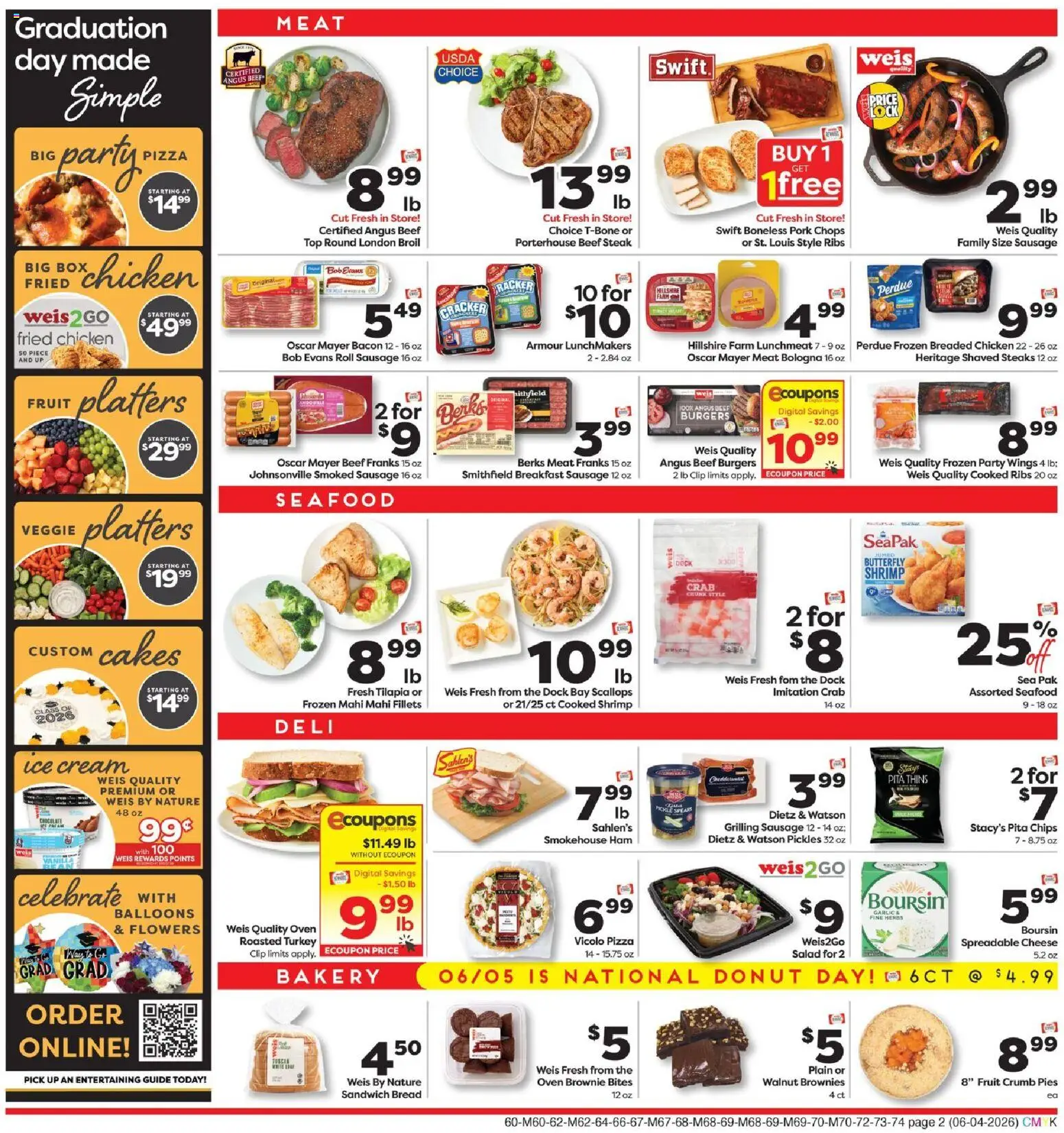 Weis Weekly Circular - VA - valid from 04.06.2026 | Page: 2 | Products: Box, Chocolate, Beef, Oven