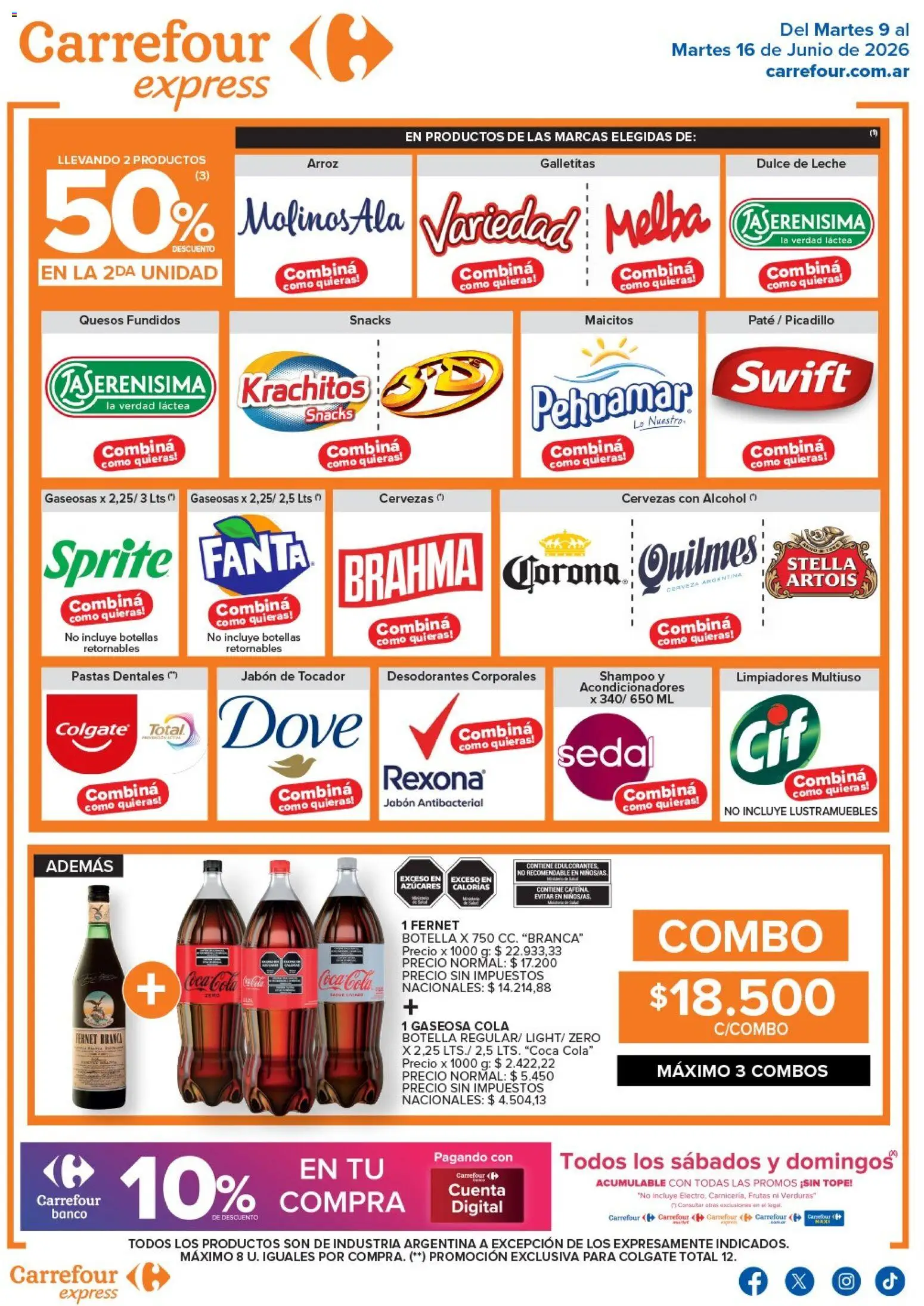 Carrefour - Carrefour Express │ válido desde el 09.06.2026 | Página: 2 | Productos: Lustramuebles, Fernet, Cerveza, Picadillo