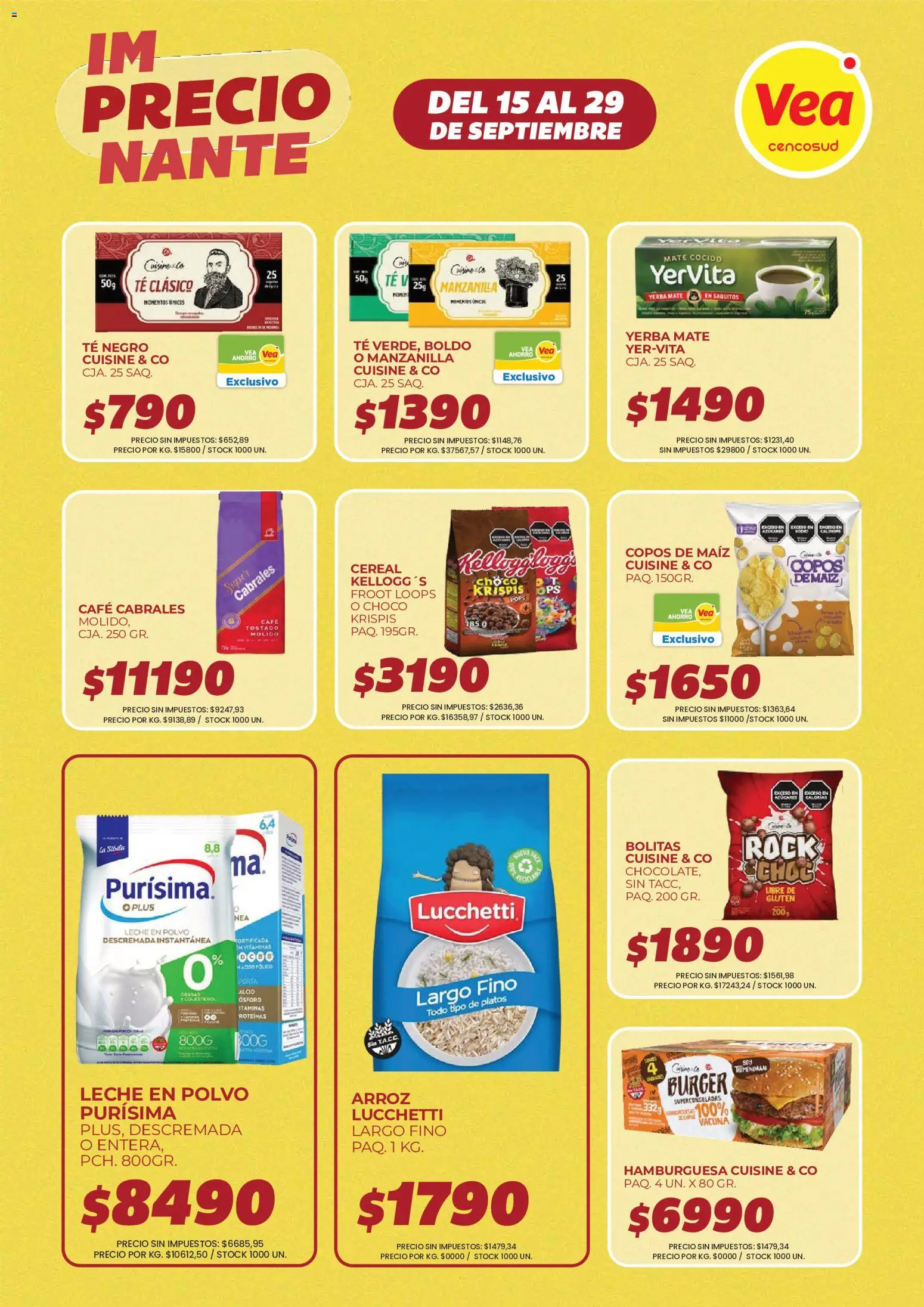 Vea - Folleto imPRECIOnante | Córdoba │ válido desde el 15/09/2026 | Página: 4 | Productos: Té negro, Copos de maíz, Carne, Maiz