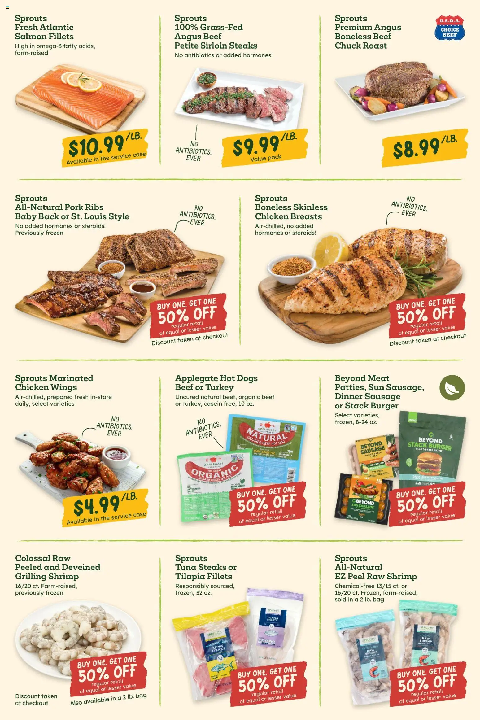 Sprouts Weekly Ad - valid from 20.05.2026 | Page: 4 | Products: Beef, Avocado, Sausage, Case