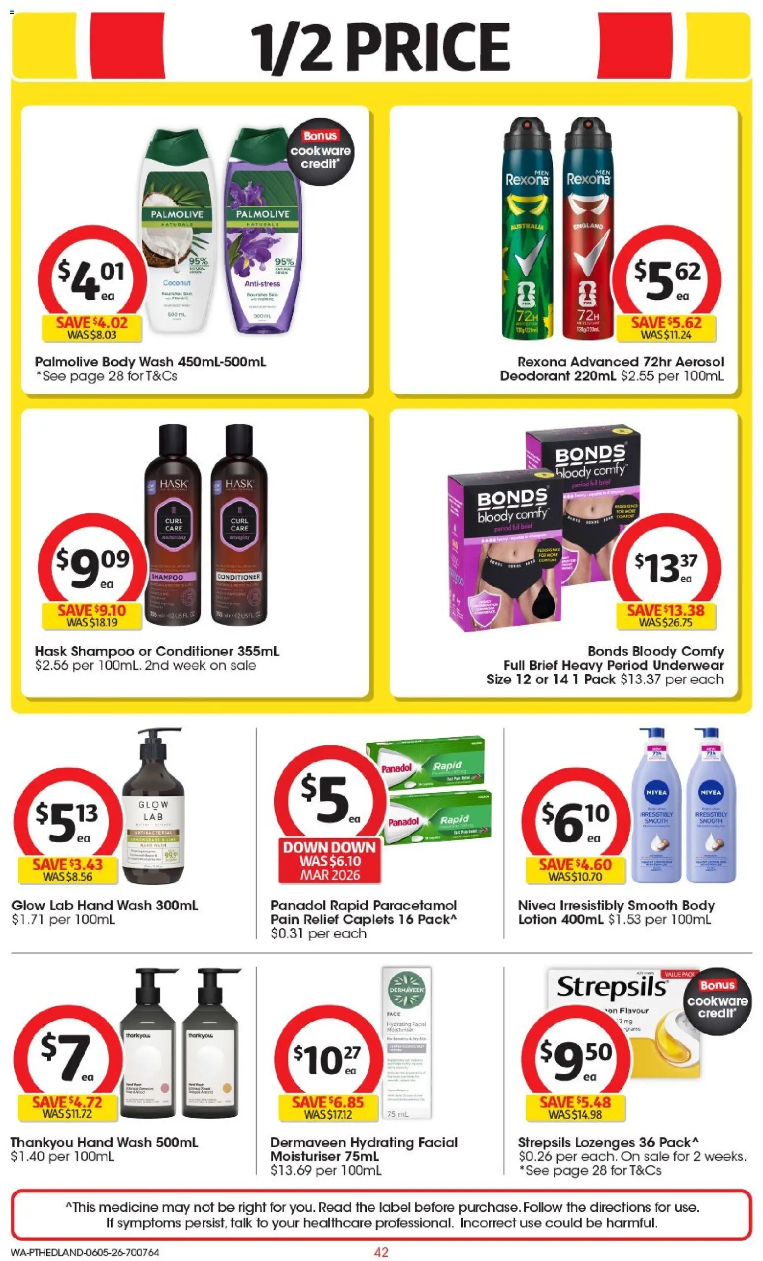 Coles catalogue - valid from 06.05.2026 | Page: 42 | Products: Moisturiser, Deodorant, Underwear, Hand wash
