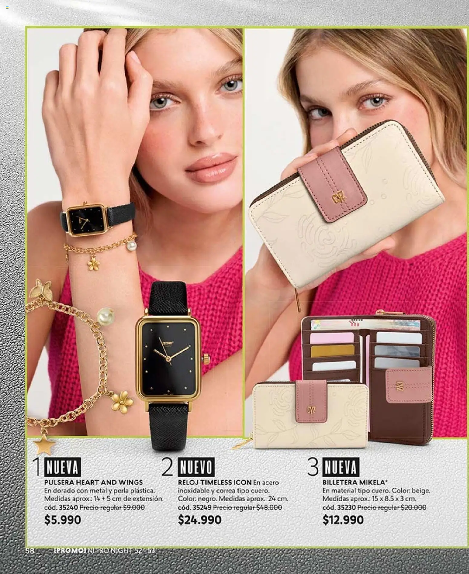 Catálogo CyZone Campaña 15 │ válido desde el 06.09.2026 | Página: 58 | Productos: Pulsera, Billetera, Reloj