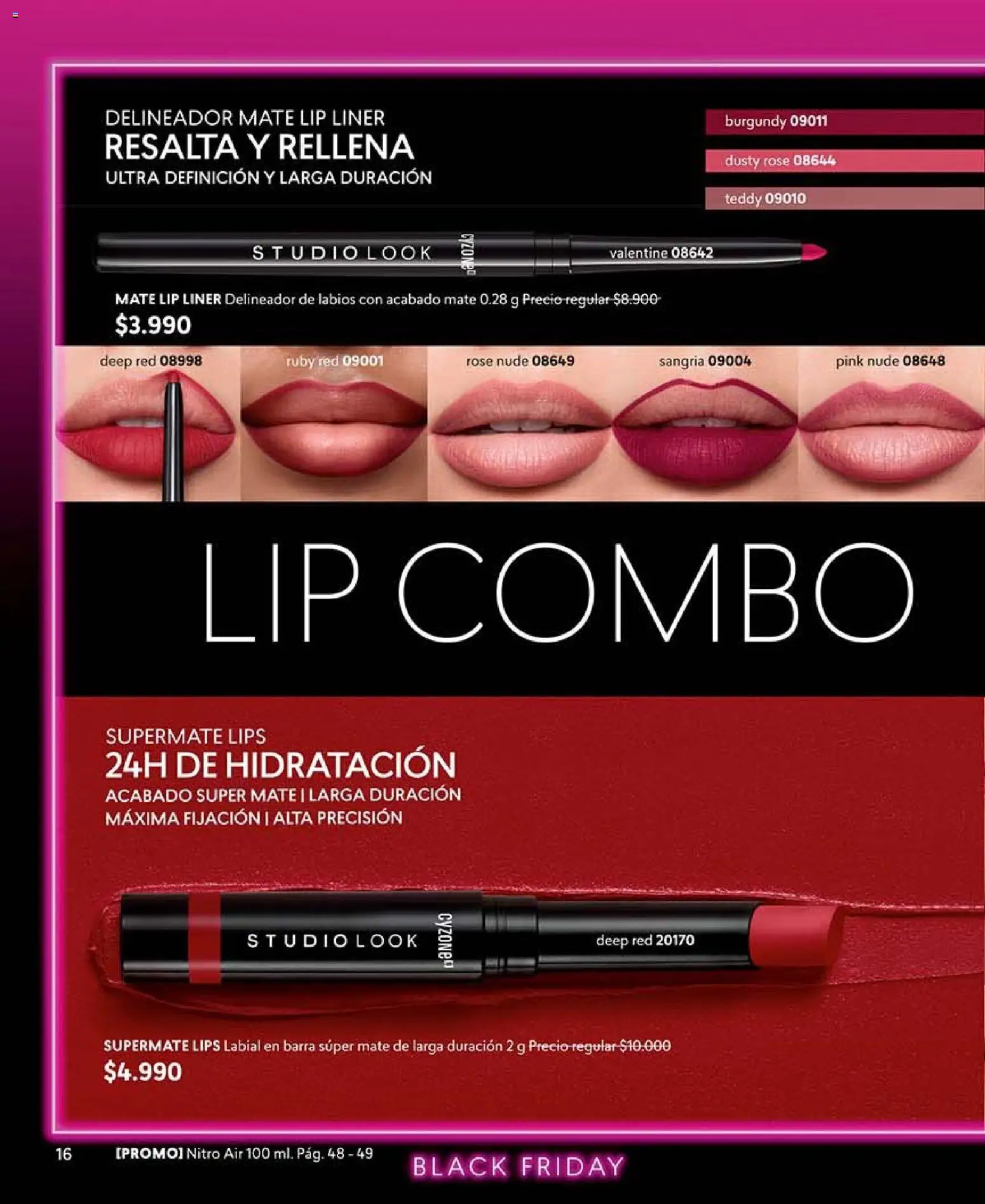 Catálogo CyZone Campaña 16 │ válido desde el 28.09.2026 | Página: 16 | Productos: Mate, Delineador, Labial