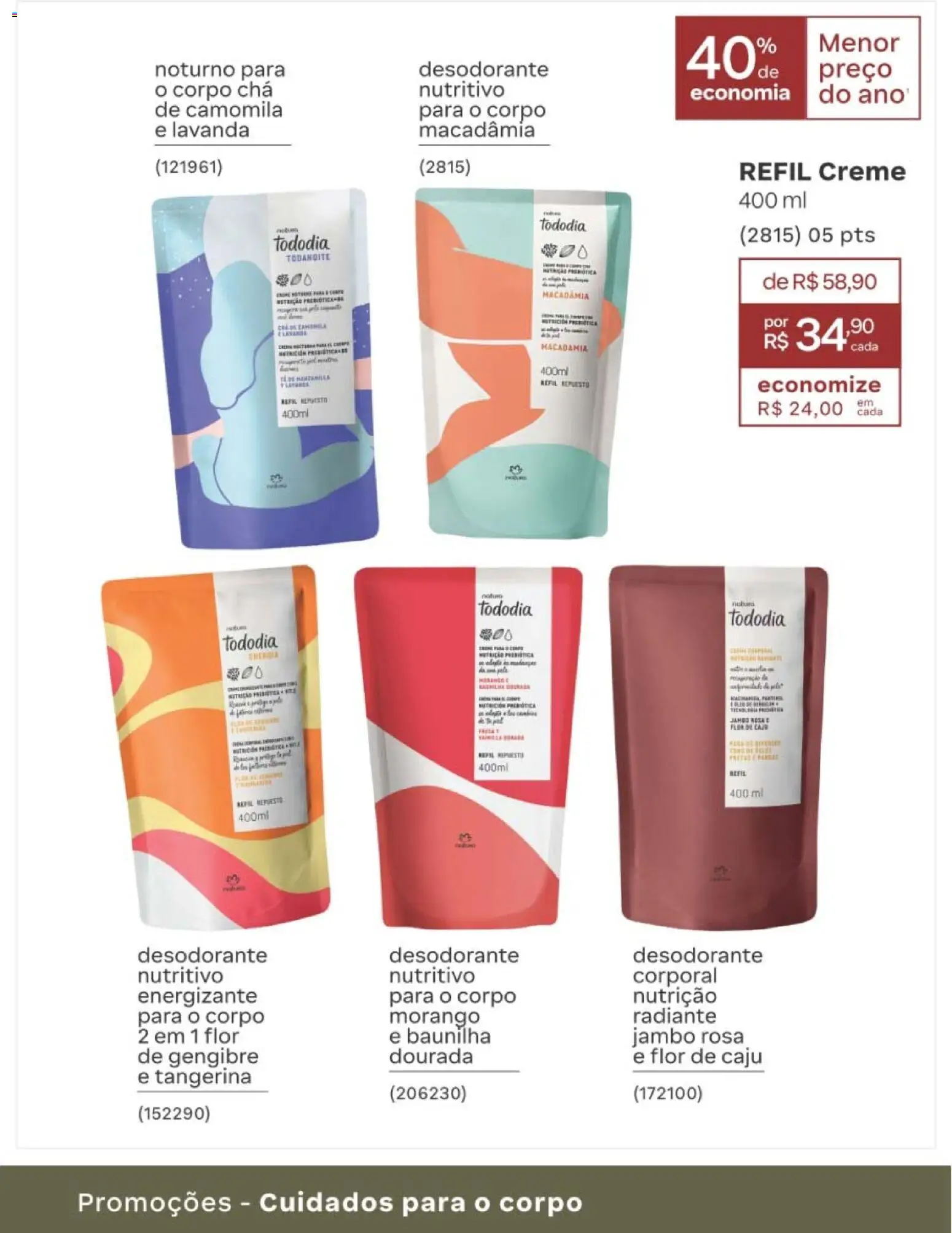 Natura Folheto - válido de 10/08/2026 | Página: 215 | Produtos: Macadâmia, Desodorante, Chá, Creme