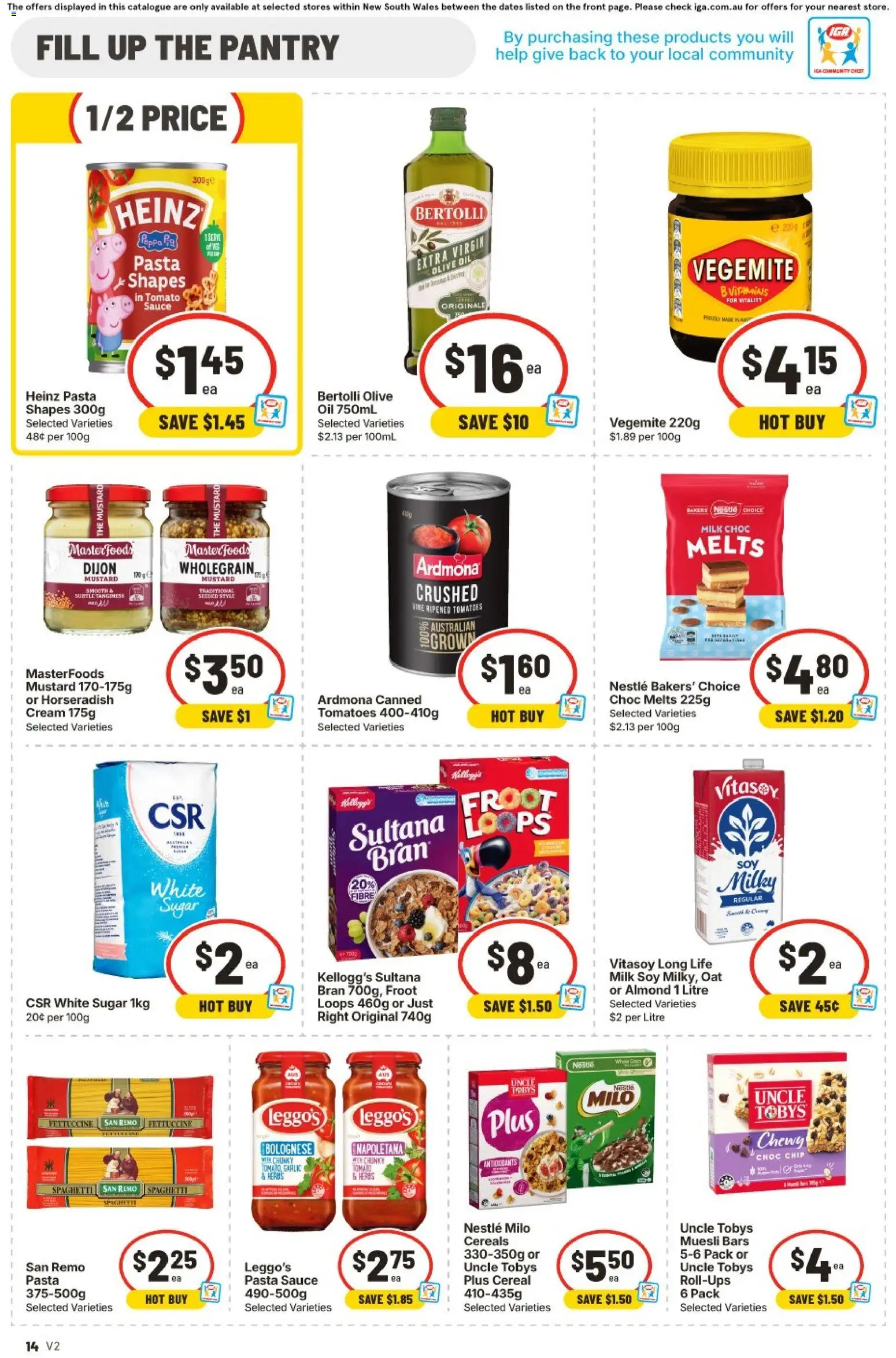 IGA catalogue - valid from 10.06.2026 | Page: 13 | Products: Oil, Pasta, Sugar, Vegemite