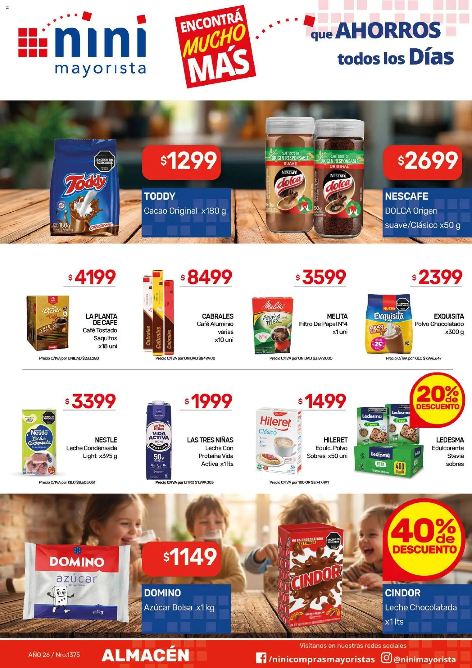 NINI Mayorista catálogo │ válido desde el 31/08/2026 | Página: 30 | Productos: Leche condensada, Proteína, Café, Chocolatada