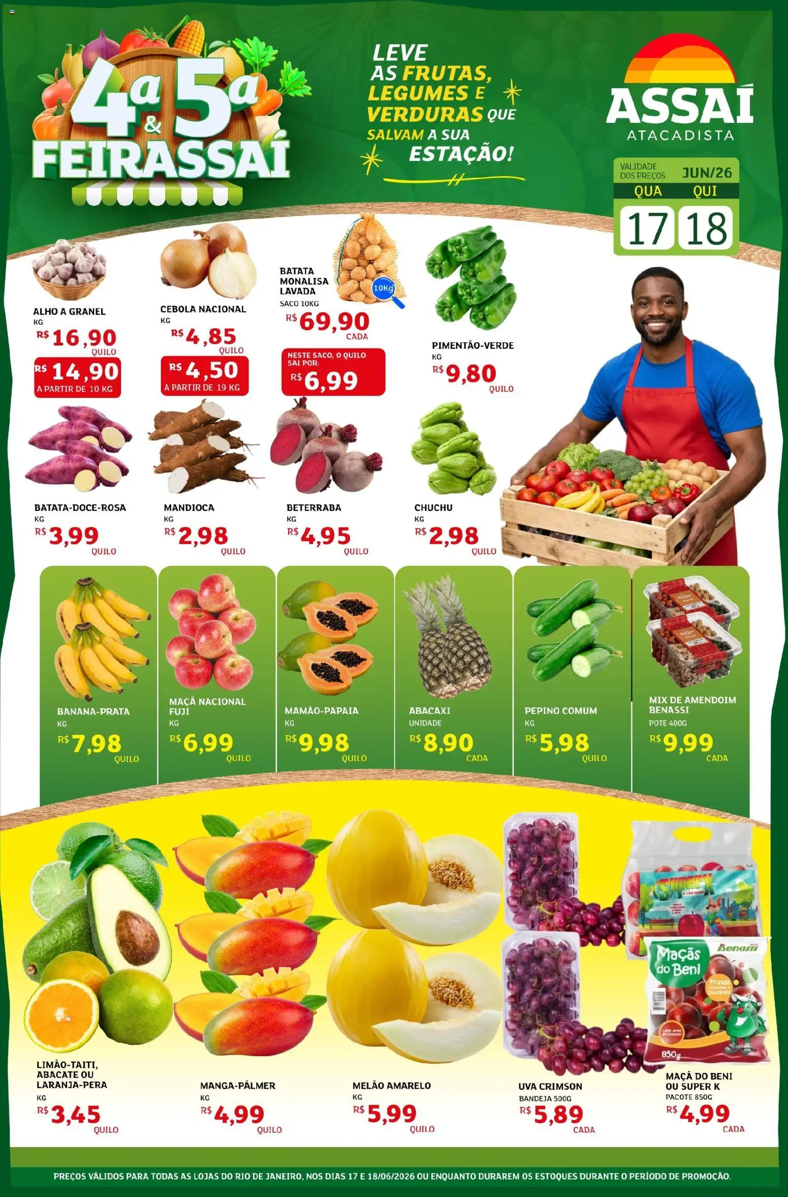 Assaí Atacadista Folheto - válido de 17.06.2026 | Página: 1 | Produtos: Beterraba, Maçãs, Bandeja, Batata