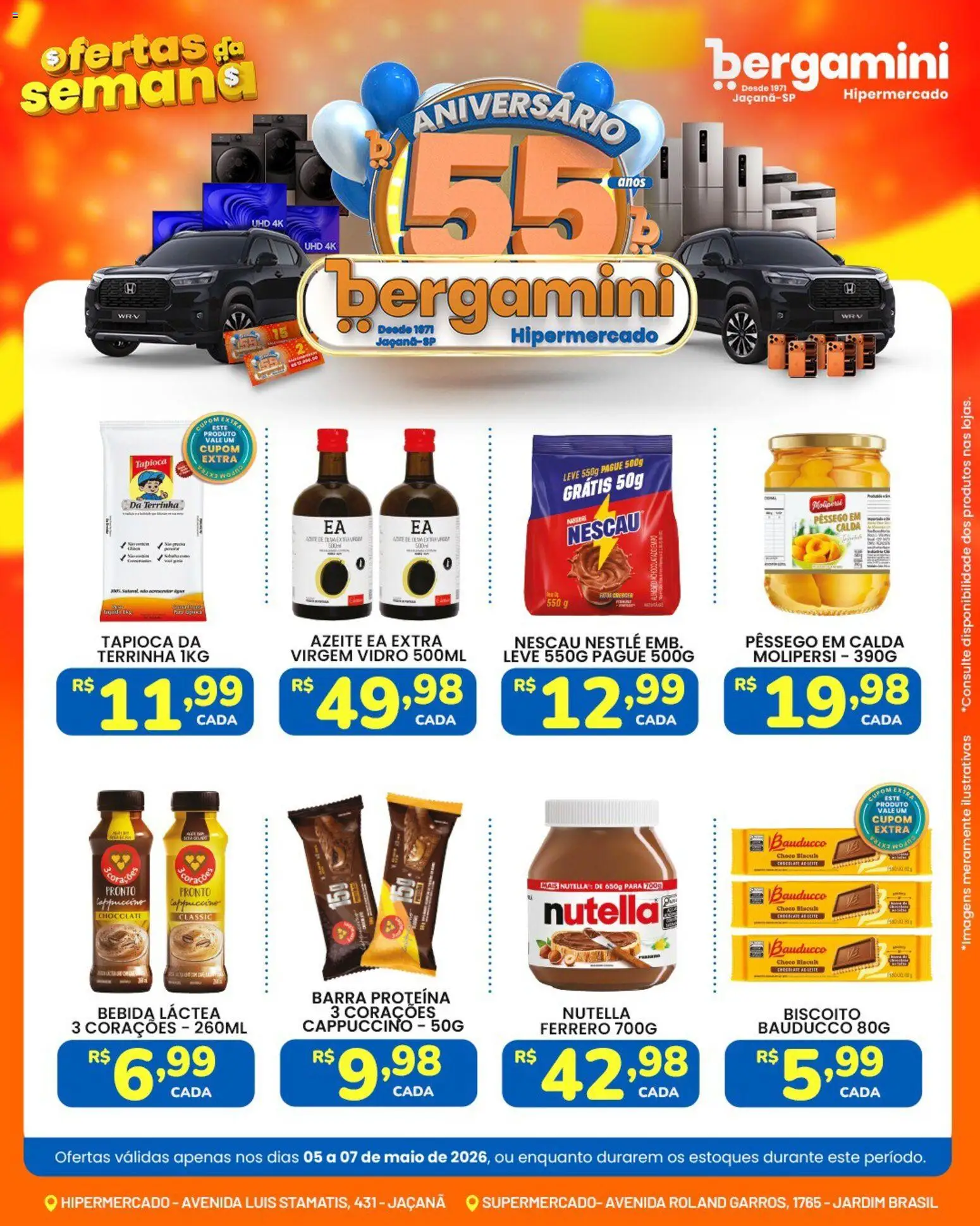 Supermercado Bergamini Folheto - válido de 05.05.2026 | Página: 3 | Produtos: Maiô, Chocolate, Bebida, Azeite