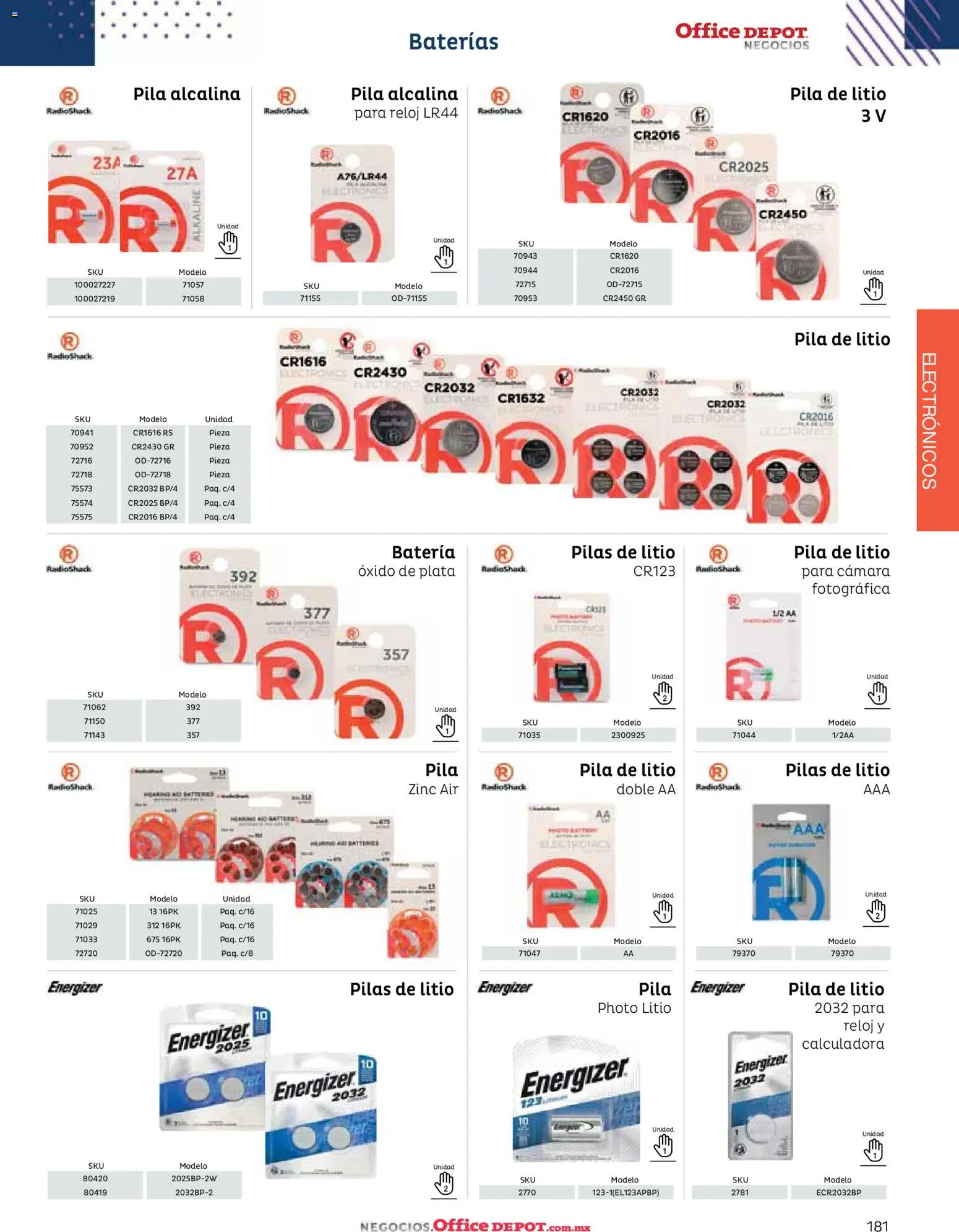 Nuevas ofertas de Office Depot válidas en toda la República Mexicana desde el 12/01/2026. ¡Encuentra las mejores ofertas en Office Depot catálogo 2026! | Página: 183 | Productos: Cámara, Calculadora, Batería, Pilas