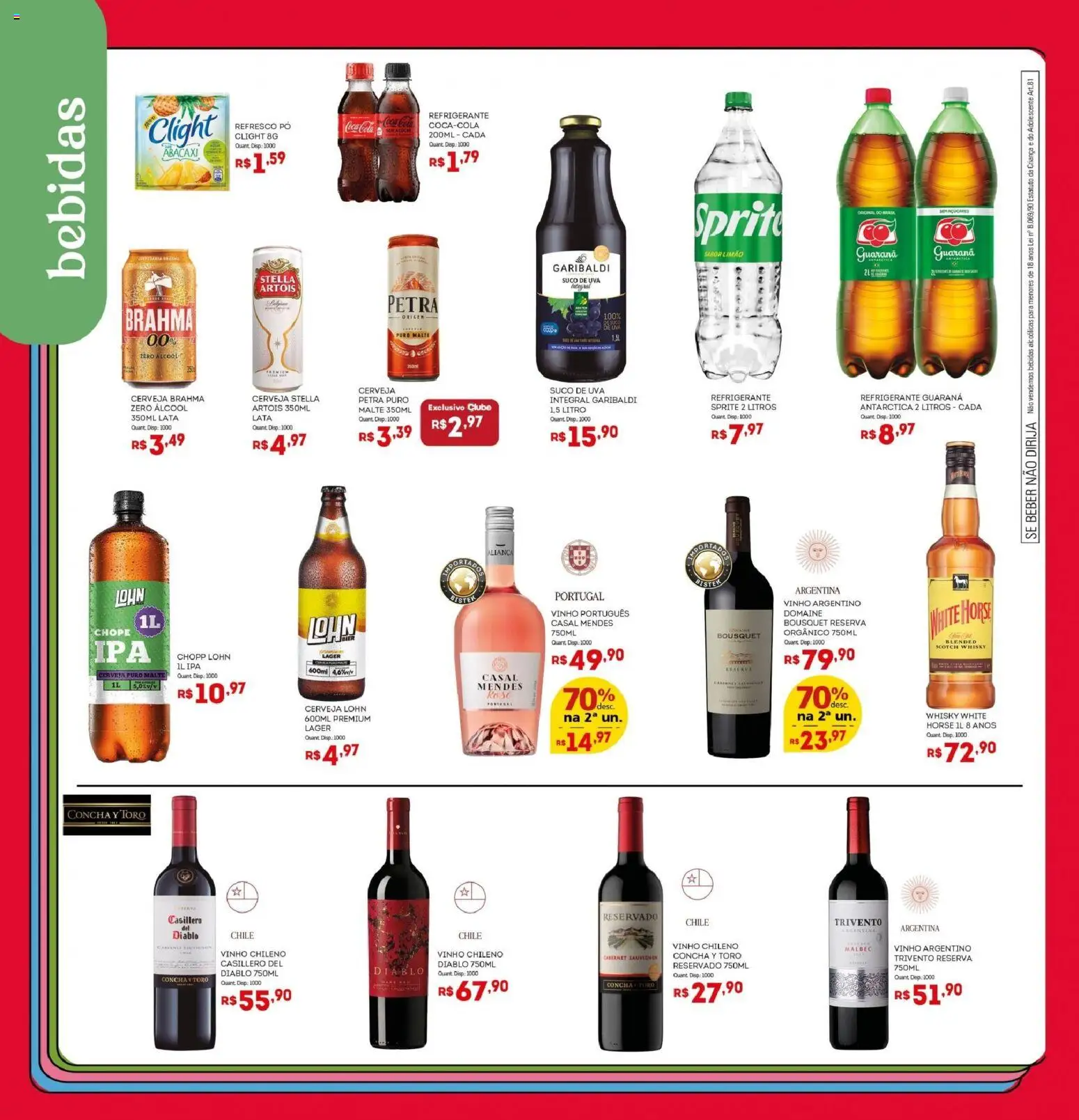 Bistek Supermercados Folheto - válido de 23/09/2026 | Página: 10 | Produtos: Álcool, Whisky, Bebidas, Cerveja