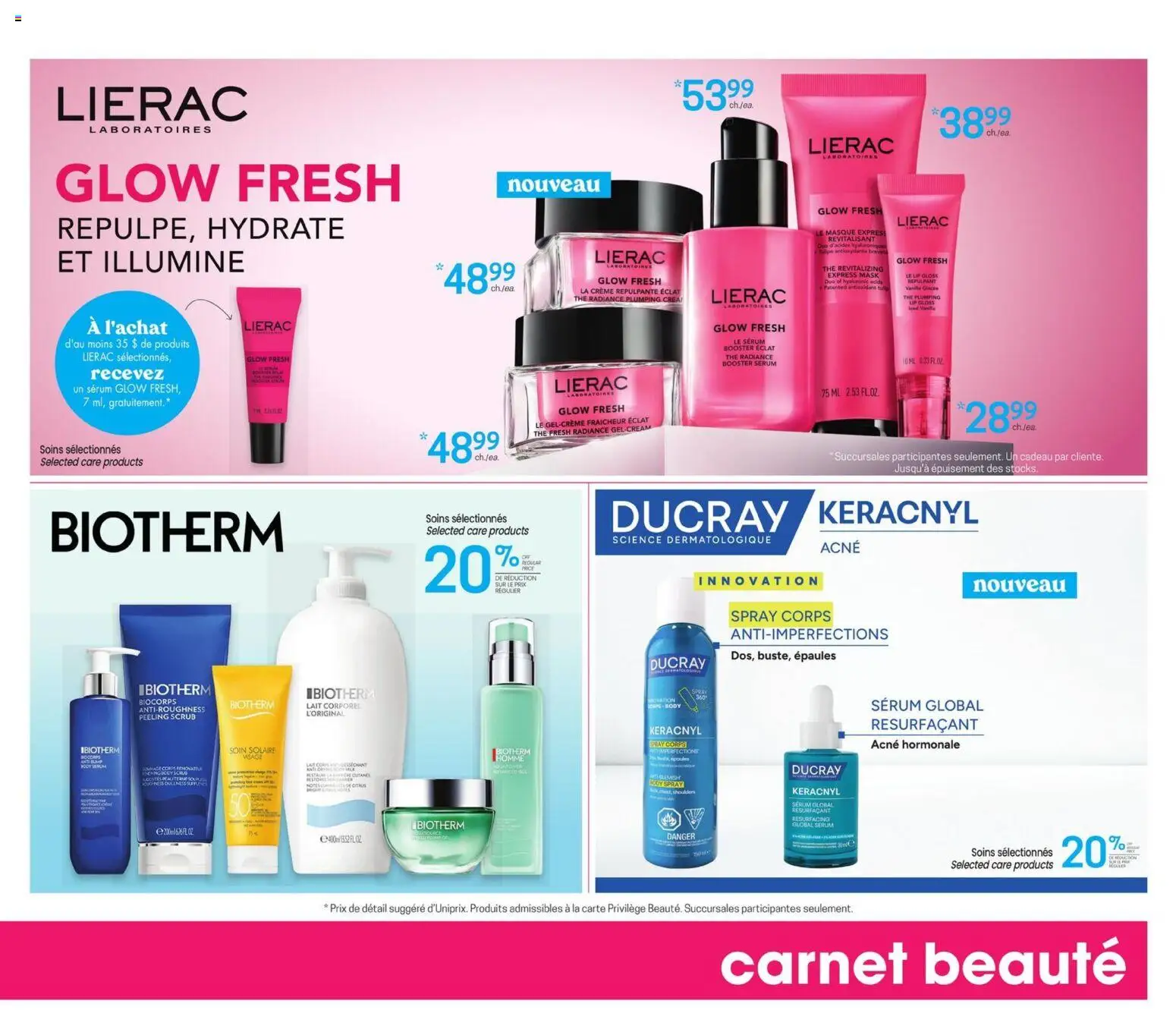 Uniprix flyer valid from Sep 17, 2026 | Page: 3 | Products: Lip gloss, Mask, Peeling