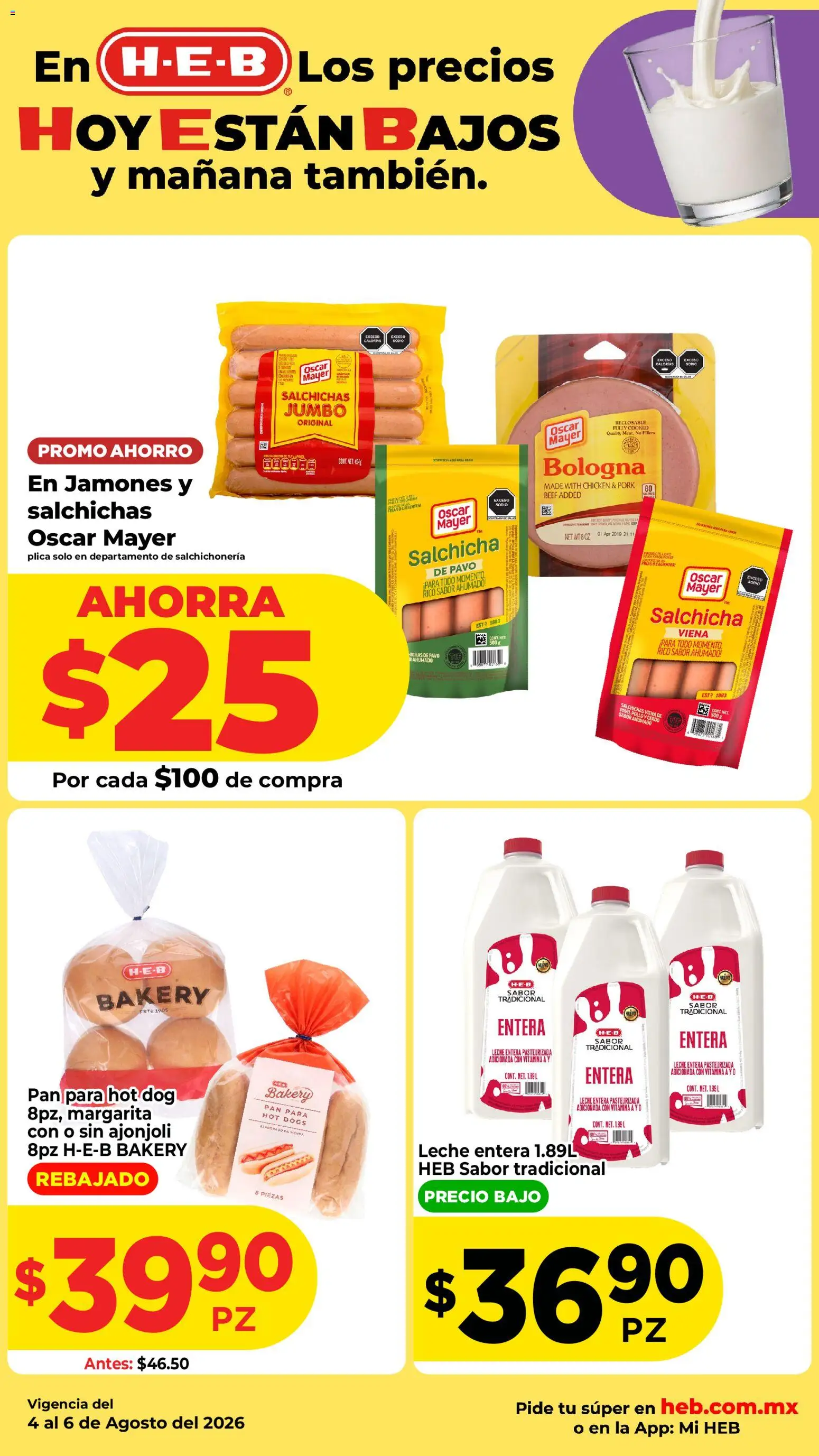 Nuevas ofertas de H-E-B válidas en toda la República Mexicana desde el 04/08/2026. ¡Encuentra las mejores ofertas en H-E-B folleto Los precios hoy están bajos! | Página: 3 | Productos: Pollo, Salchicha, Pan, Cerdo