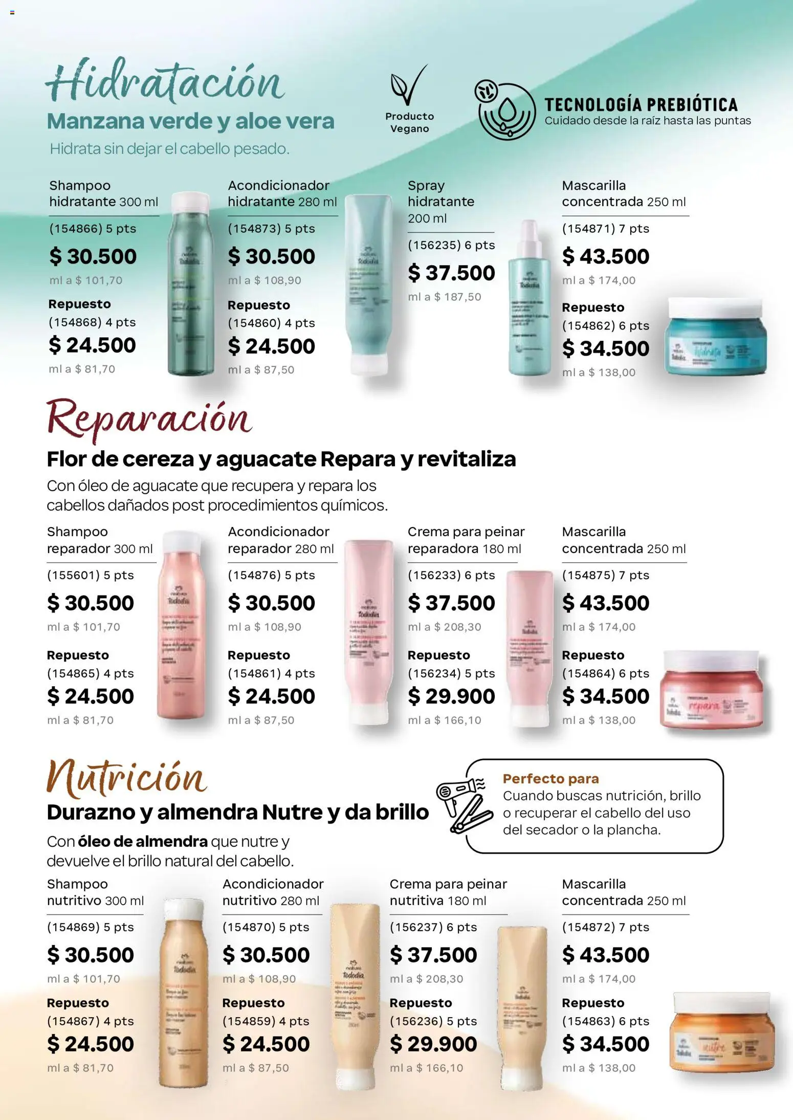 Natura revista - valida desde el 02/09/2026 | Página: 161 | Productos: Crema, Shampoo, Acondicionador, Durazno