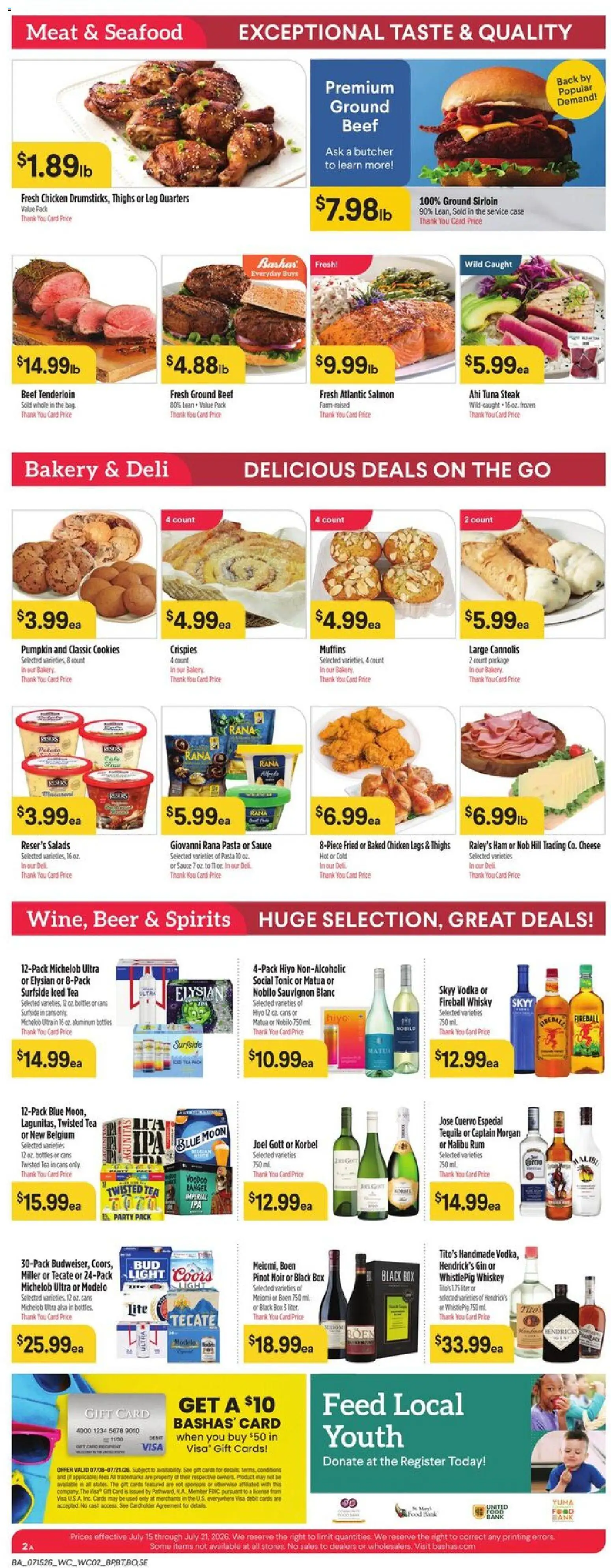 Basha's Weekly Ad - valid from 07/15/2026 | Page: 2 | Products: Box, Wc, Ham, Beer