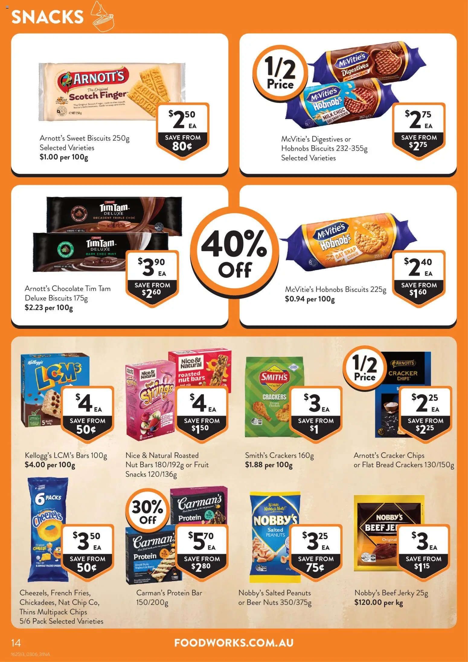 Foodworks catalogue - valid from 03.06.2026 | Page: 14 | Products: Crackers, Milk, Chocolate, Beer