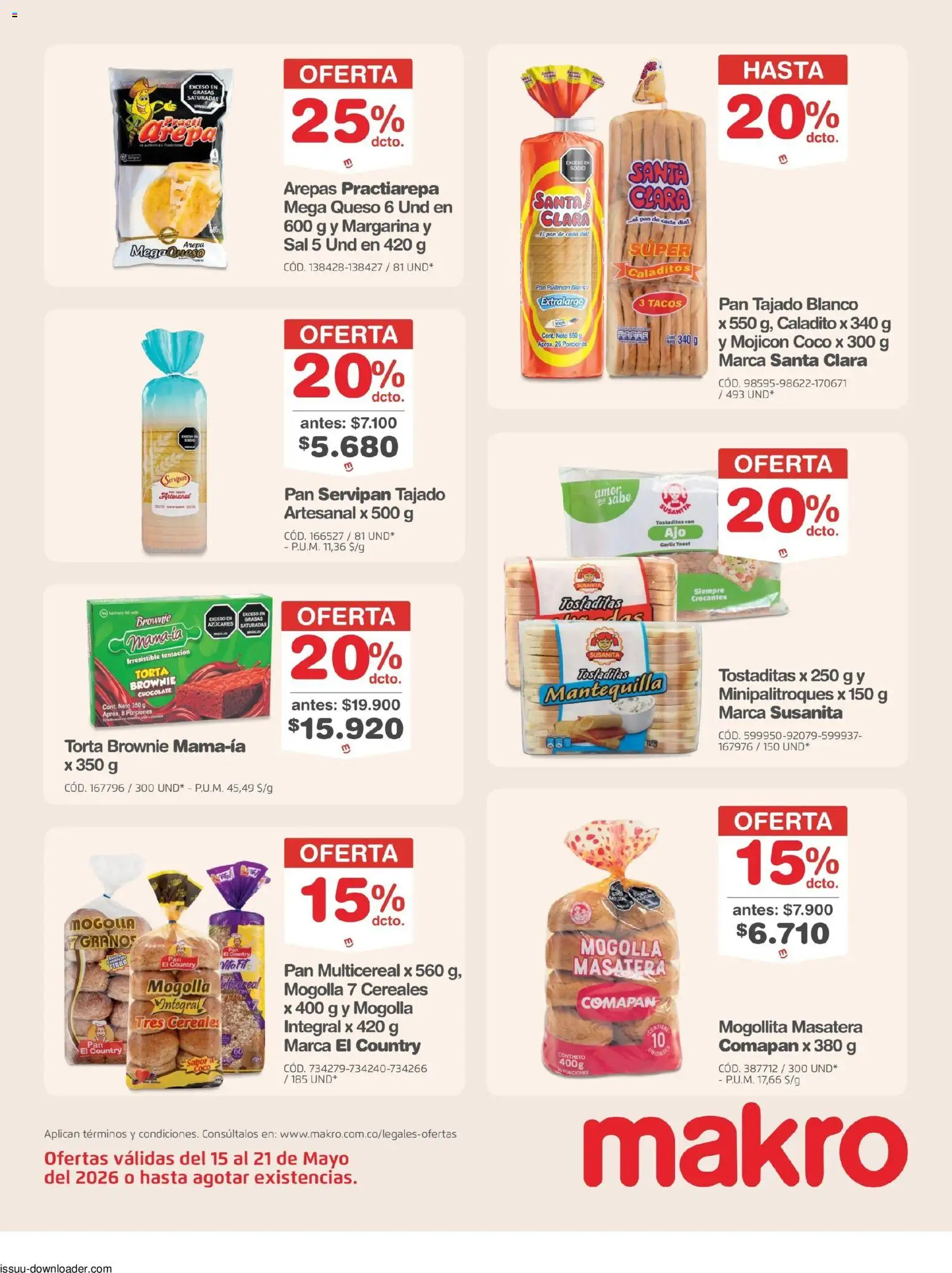 Makro revista - valida desde el 15.05.2026 | Página: 8 | Productos: Cereales, Sal, Queso, Pan