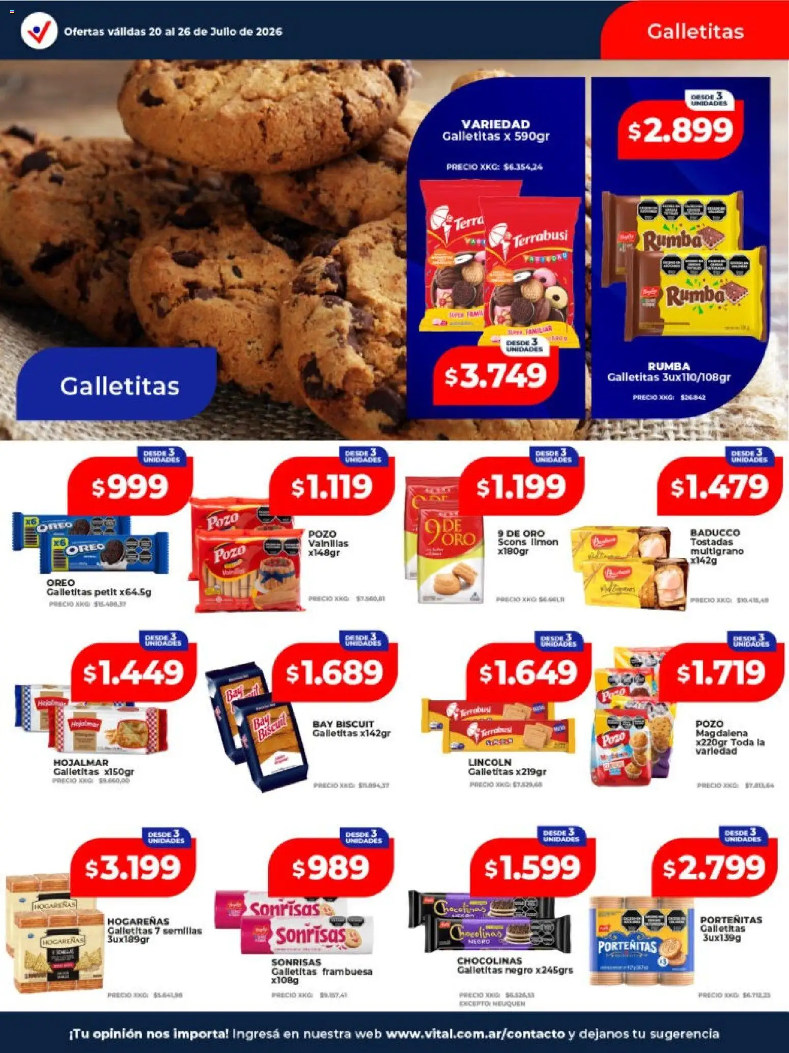 Vital - Ofertas │ válido desde el 20/07/2026 | Página: 22 | Productos: Galletitas, Magdalena, Semillas