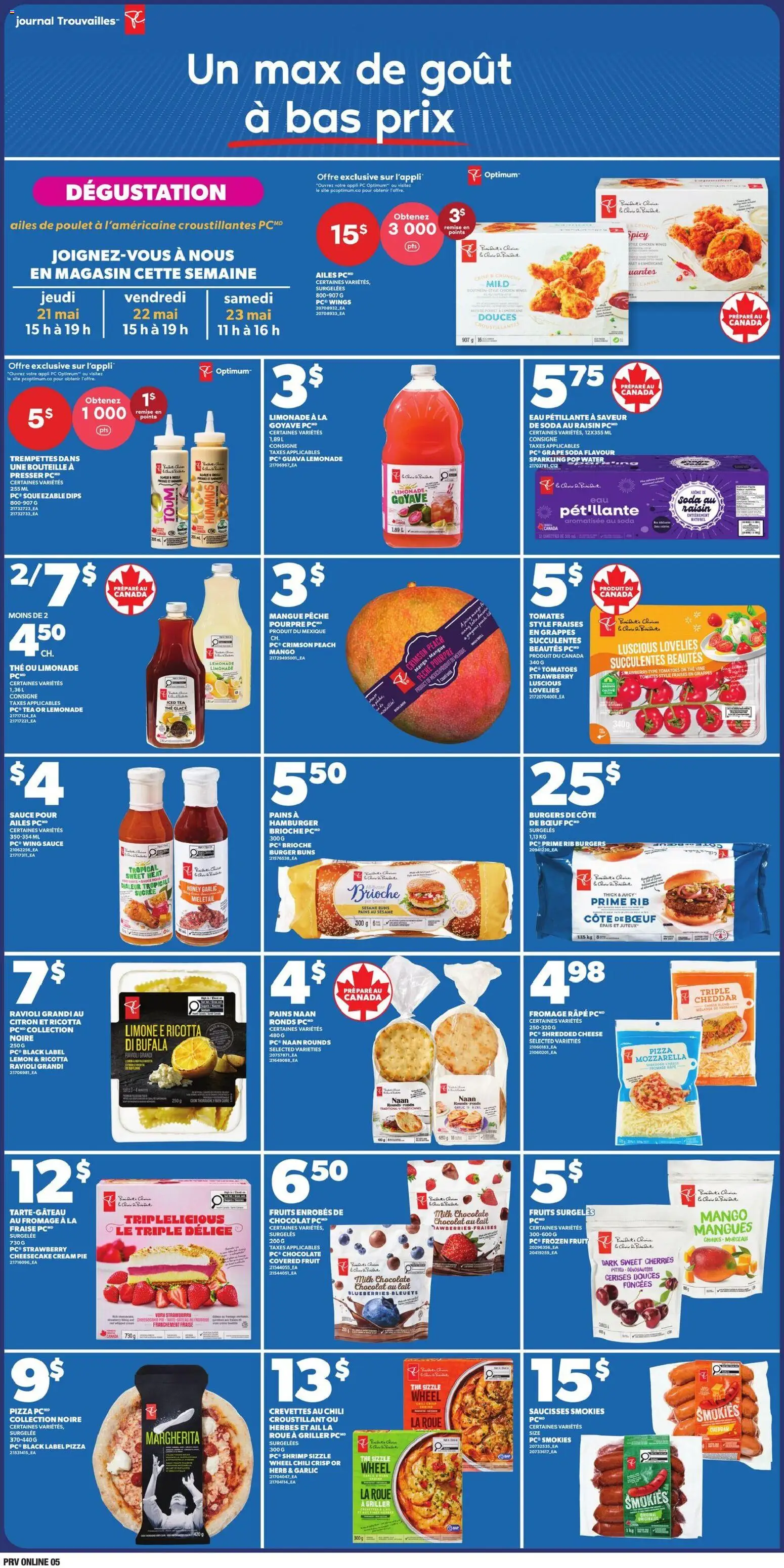 Provigo flyer valid from 21.05.2026 | Page: 7 | Products: Cream, Pizza, Wine, Tomatoes