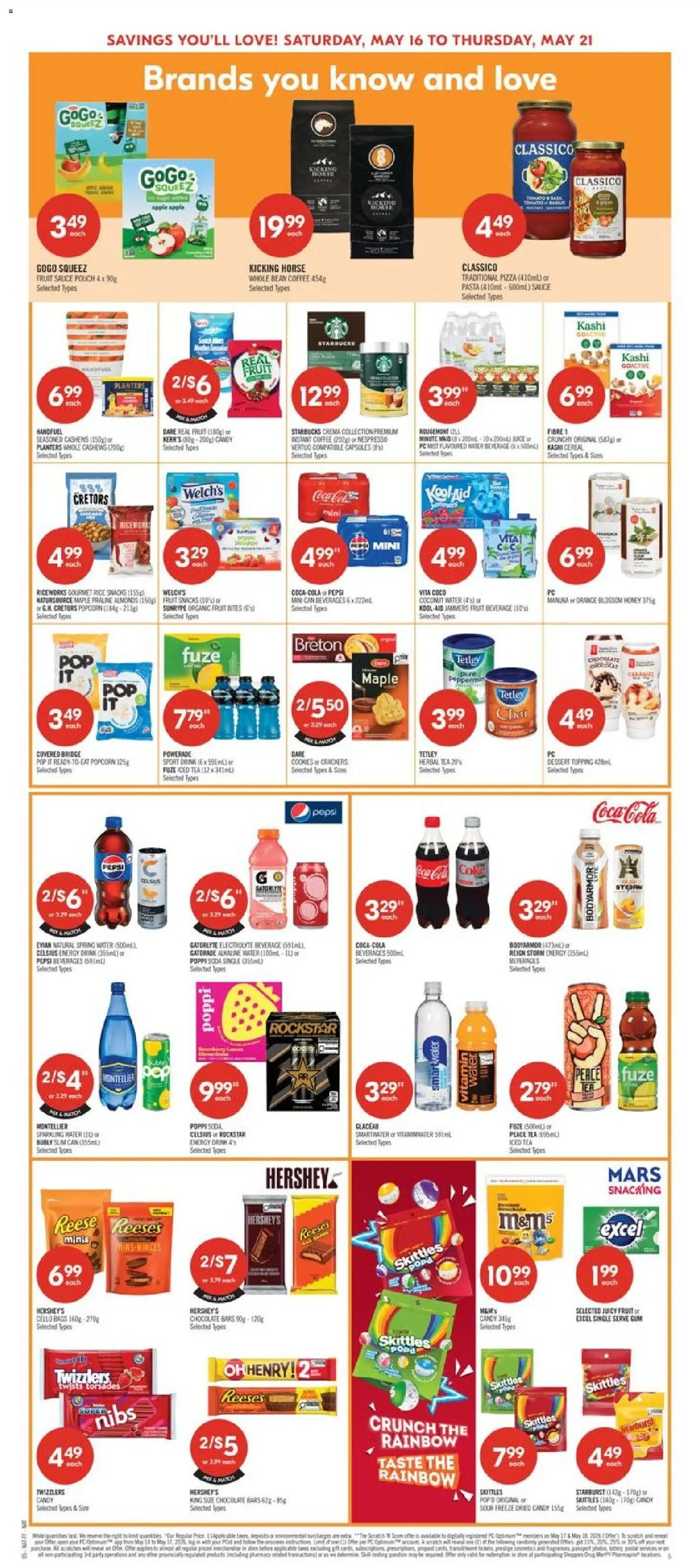 Shoppers flyer valid from 15.05.2026 | Page: 8 | Products: Rice, Tea, Coffee, Pizza