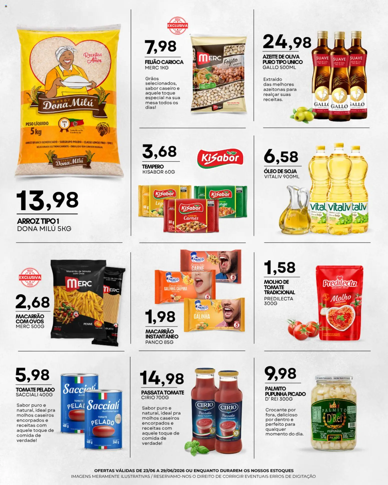 Mercadão Atacadista Folheto - válido de 23/06/2026 | Página: 5 | Produtos: Feijão, Macarrão, Macarrão instantâneo, Azeite