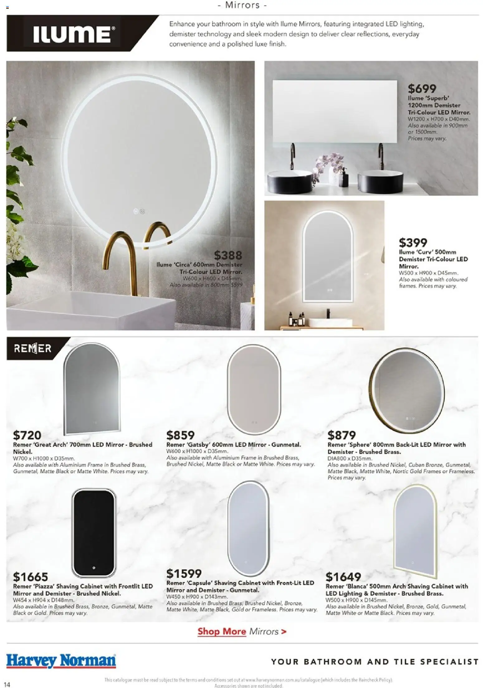 Harvey Norman catalogue - valid from 08.04.2026 | Page: 14 | Products: Cabinet, Mirror, Bathroom