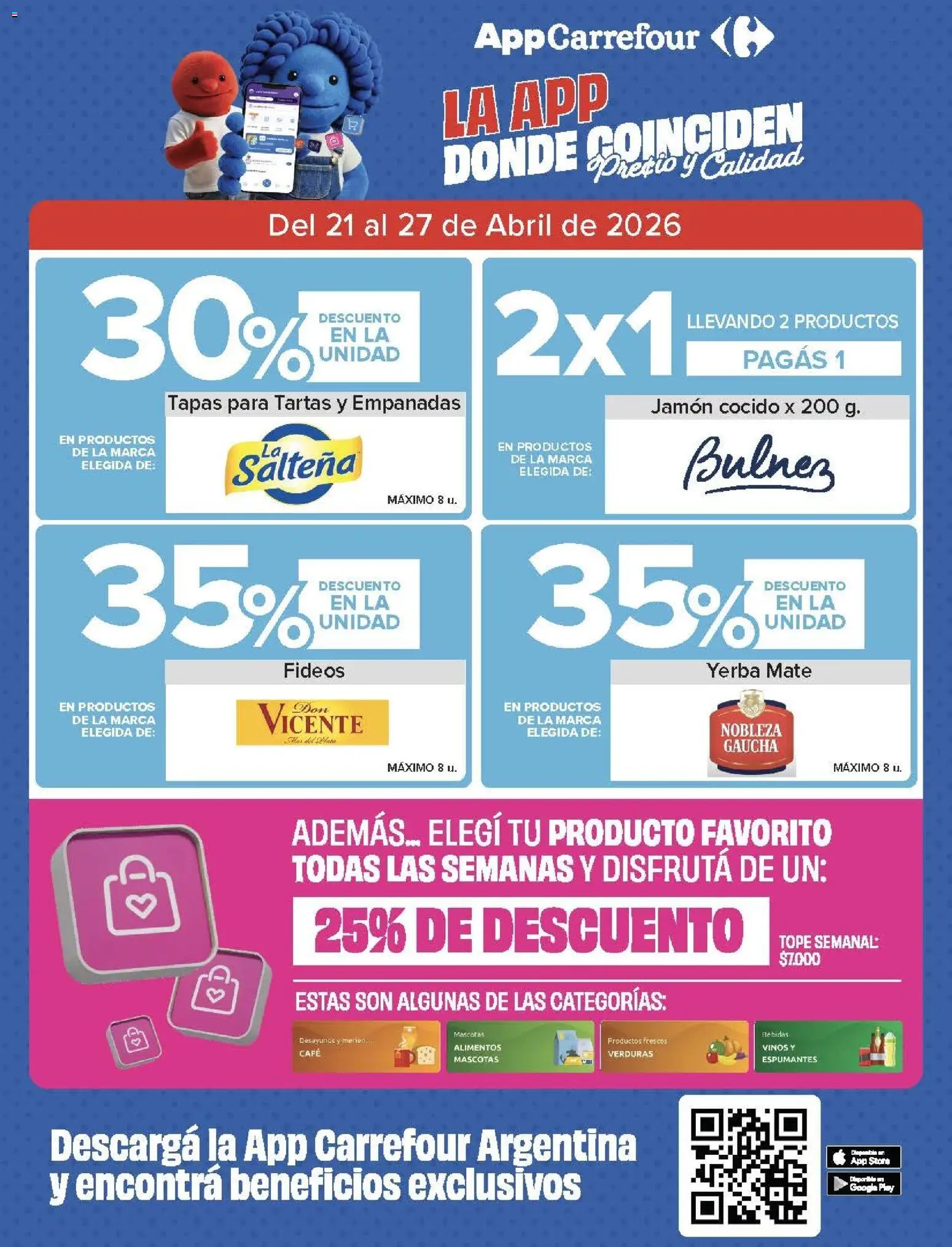 Carrefour ofertas │ válido desde el 21.04.2026 | Página: 3 | Productos: Jamón cocido, Yerba, Café, Jamón