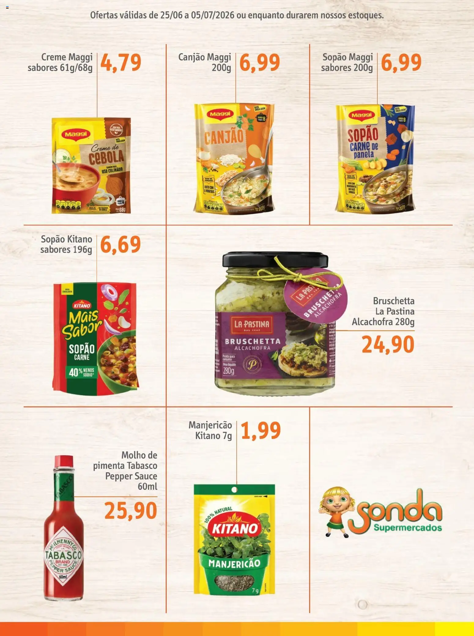 Sonda Folheto - válido de 25/06/2026 | Página: 5 | Produtos: Alcachofra, Manjericão, Pimenta, Creme