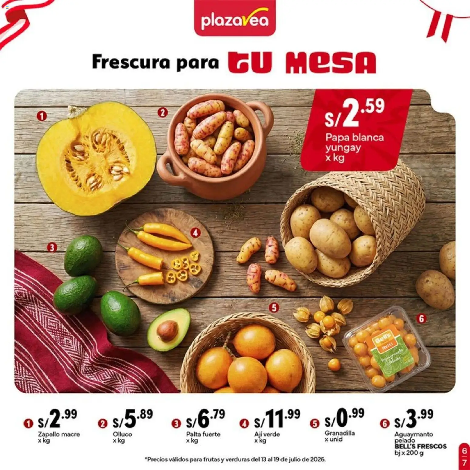 Catálogo Plaza Vea válido desde 13/07/2026 | Página: 7 | Productos: Mesa