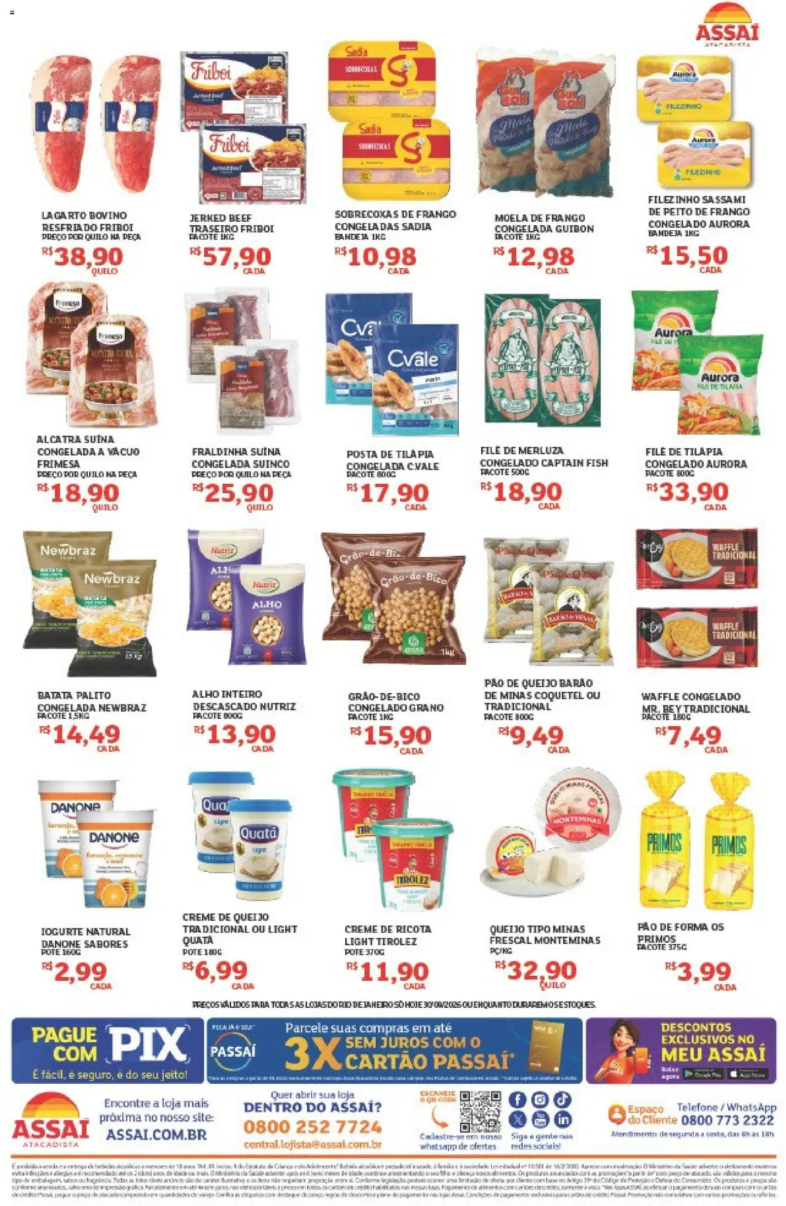Assaí Atacadista Folheto - válido de 30/09/2026 | Página: 2 | Produtos: Alho, Moela, Filé de tilápia, Peito de frango