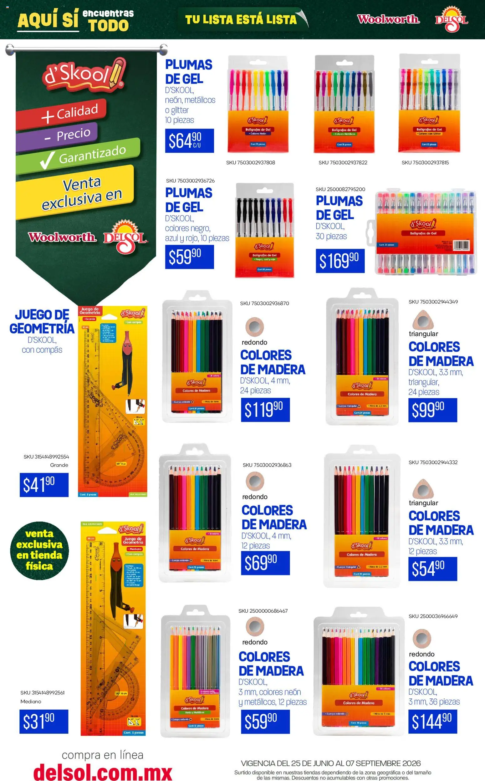 Nuevas ofertas de Del Sol y Woolworth válidas en toda la República Mexicana desde el 25/06/2026. ¡Encuentra las mejores ofertas en Del Sol y Woolworth catálogo Back To School! | Página: 4 | Productos: Glitter, Juego