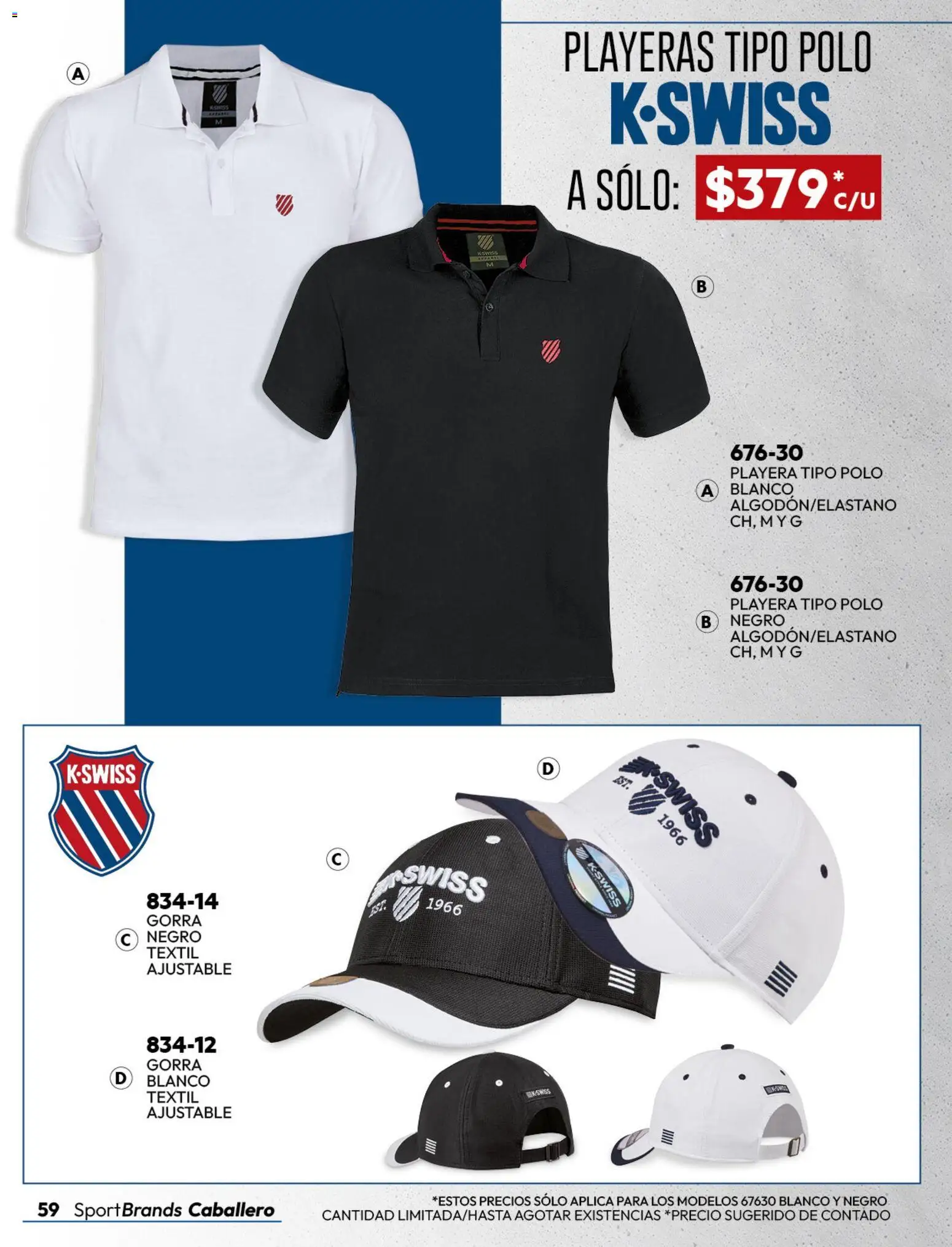 Nuevas ofertas de Cklass válidas en toda la República Mexicana desde el 08/07/2026. ¡Encuentra las mejores ofertas en Cklass catálogo Sportbrands caballero! | Página: 66 | Productos: Gorra, Playera
