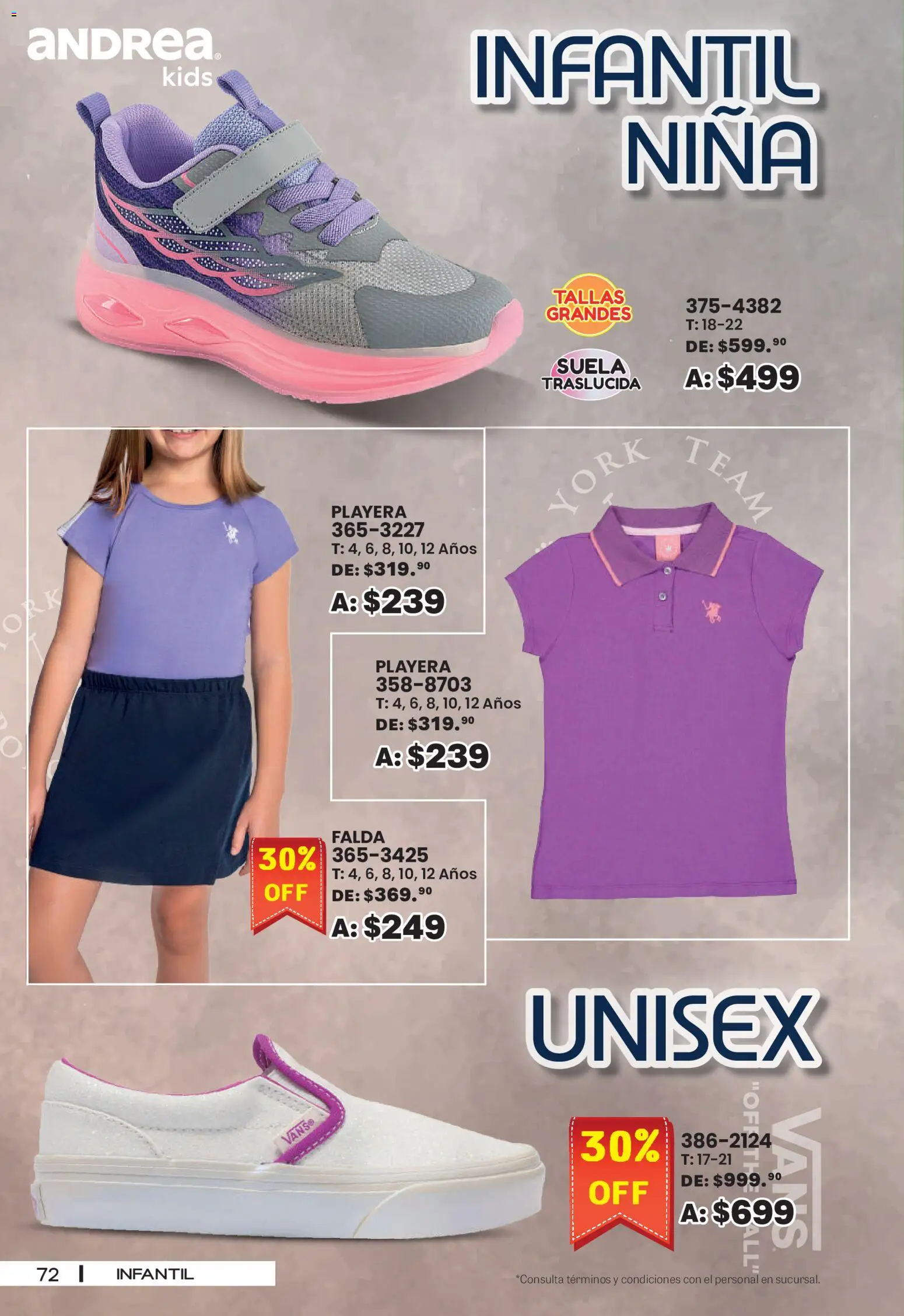 Nuevas ofertas de Andrea válidas en toda la República Mexicana desde el 30/08/2026. ¡Encuentra las mejores ofertas en Andrea - SPORT DAYS! | Página: 72 | Productos: Playera, Falda