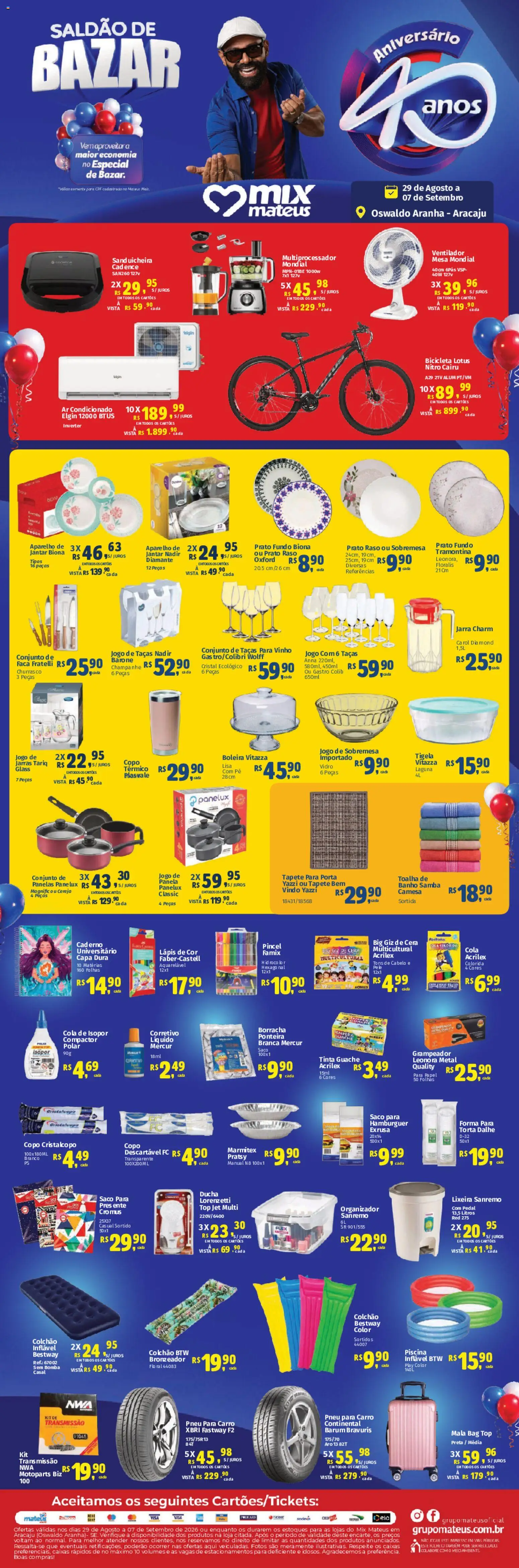 Mateus Folheto - válido de 29/08/2026 | Página: 1 | Produtos: Ventilador, Taças, Panelas, Piscina