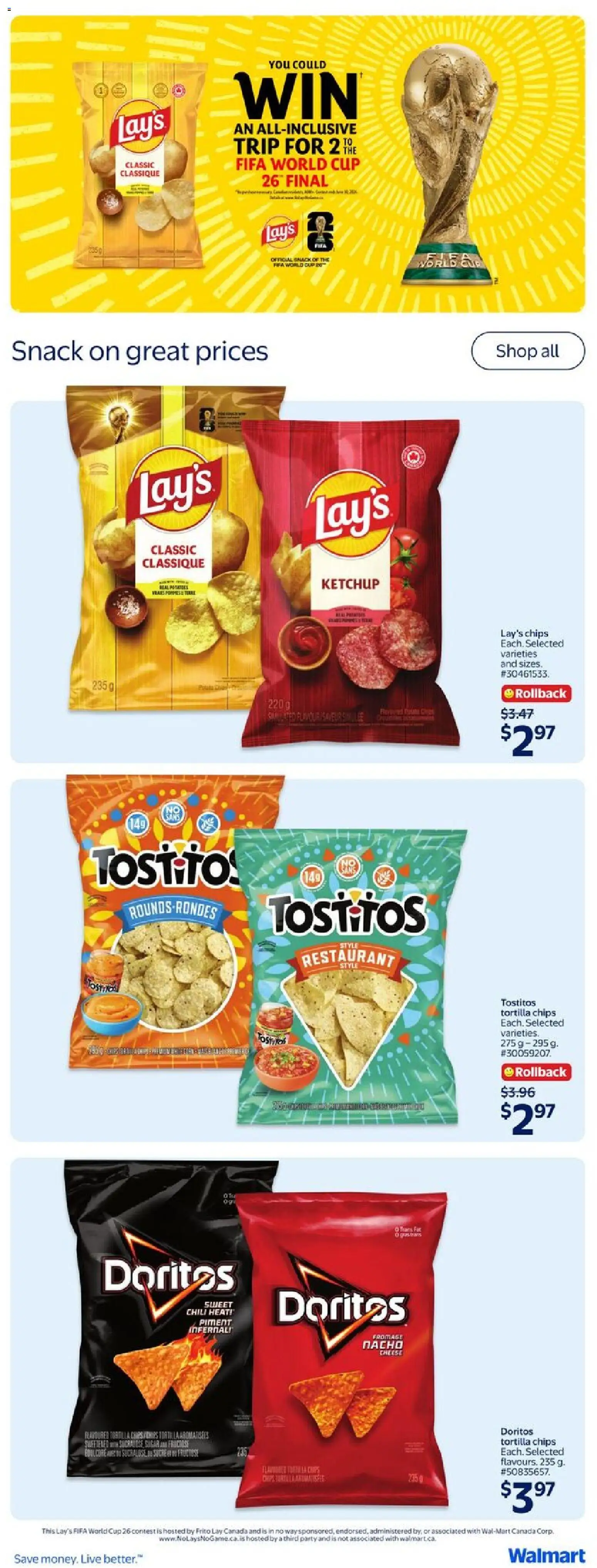 Walmart flyer valid from 18.06.2026 | Page: 18 | Products: Chips, Ketchup, Cheese