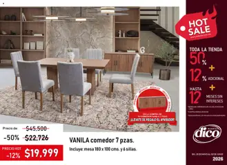 Vista previa de Muebles Dico Hot Sale, nuevo folleto de la tienda, válido en México a partir del 25.05.2026 | Página: 33 | Productos: Mesa, Aparador