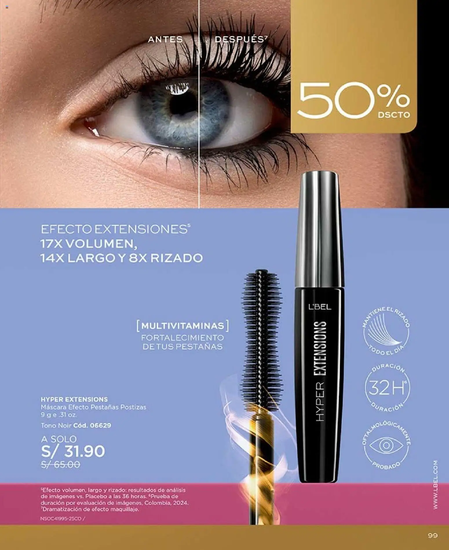 Catálogo L'Bel válido desde 11/07/2026 | Página: 99 | Productos: Máscara, Pestañas postizas