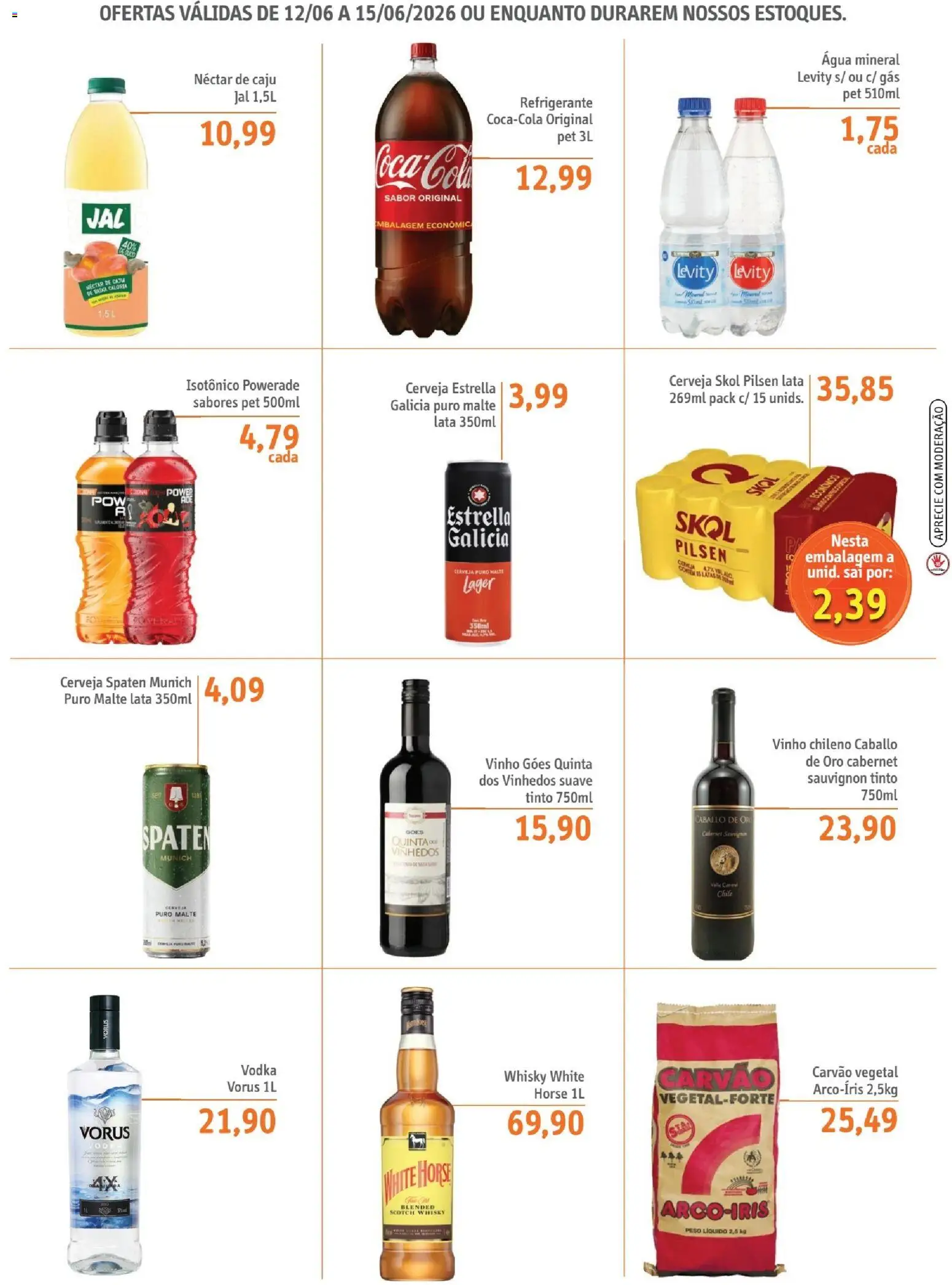 Sonda Folheto - válido de 12.06.2026 | Página: 5 | Produtos: Caju, Whisky, Cerveja, Água mineral