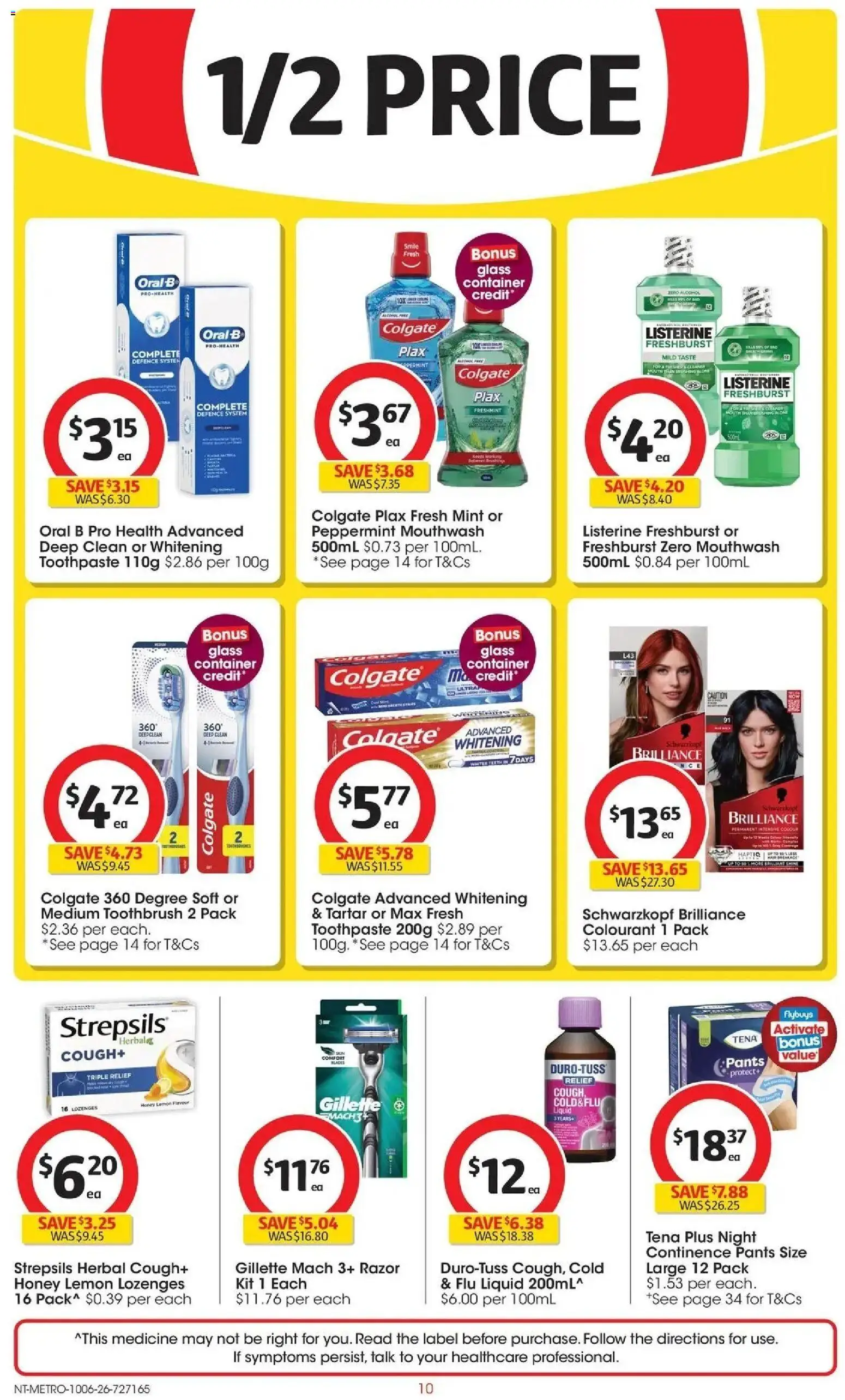 Coles catalogue - valid from 09.06.2026 | Page: 10 | Products: Honey, Mouthwash, Razor, Herbal