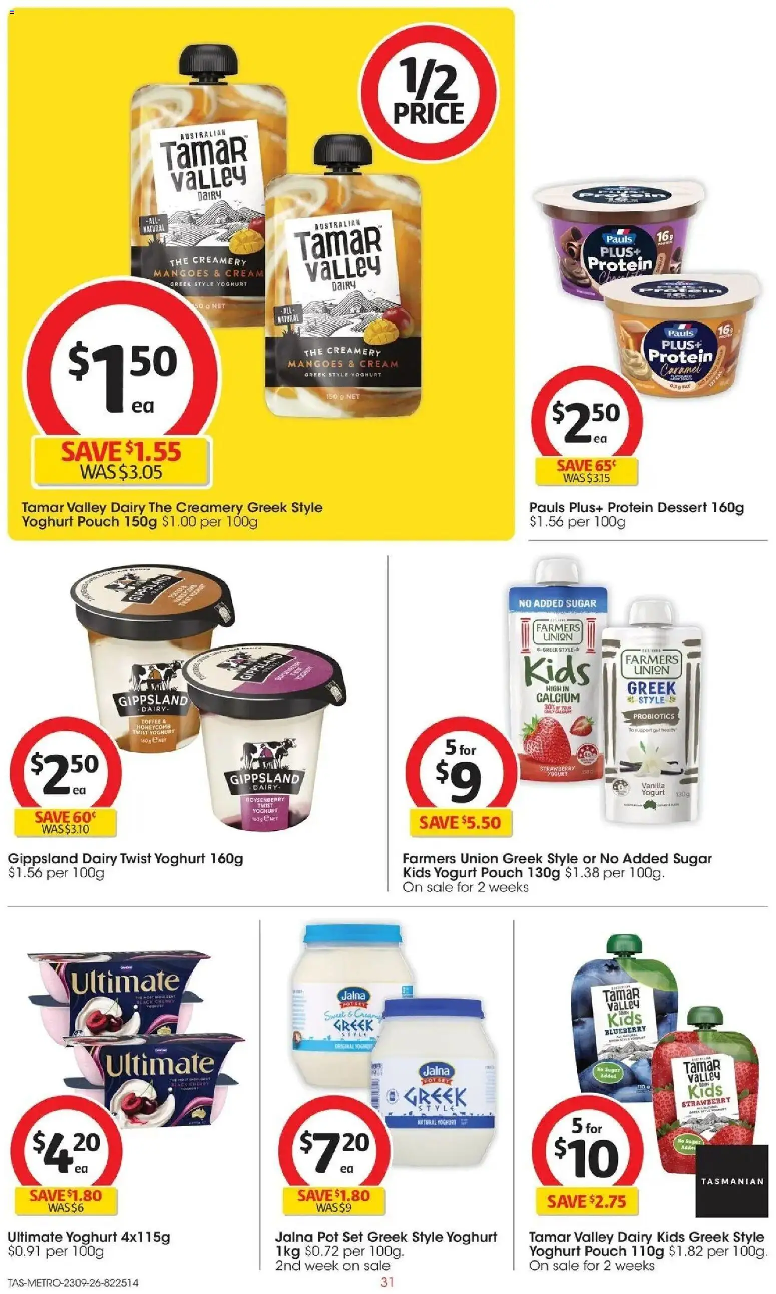 ﻿Coles catalogue valid from 23/09/2026 > Online Australia | Page: 31 | Products: Dairy, Yoghurt, Chocolate, Probiotics