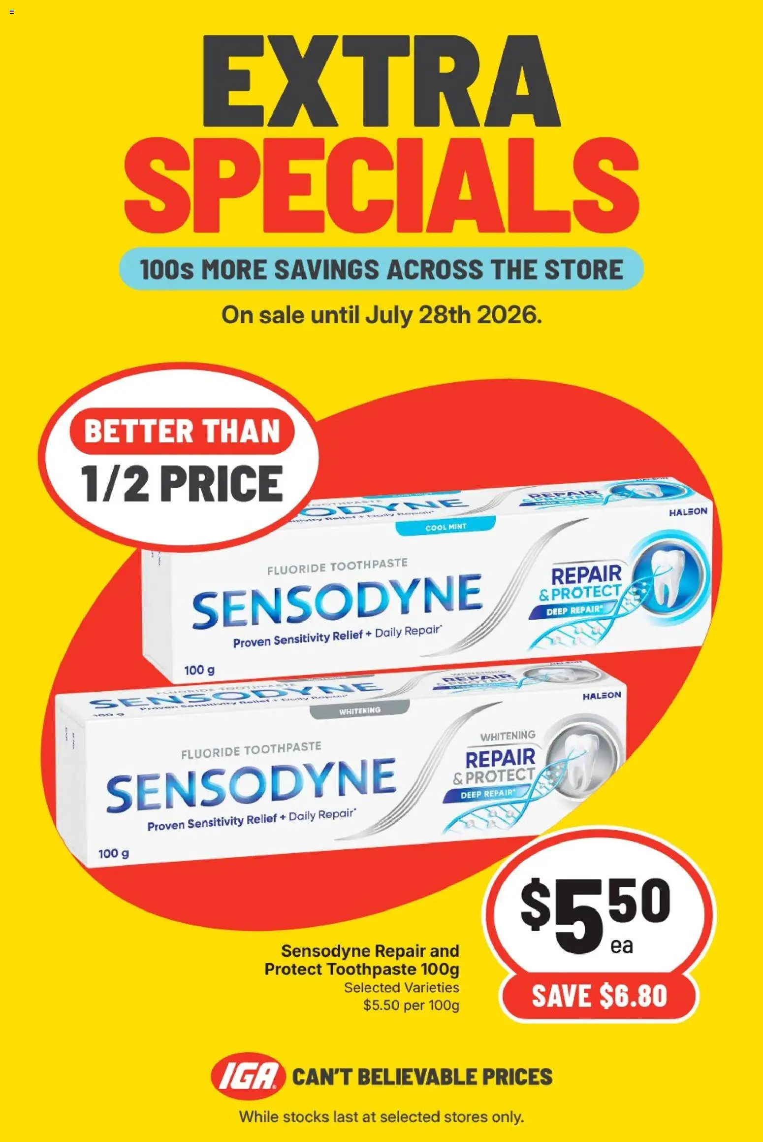 IGA catalogue - valid from 28/07/2026 | Page: 3 | Products: Toothpaste