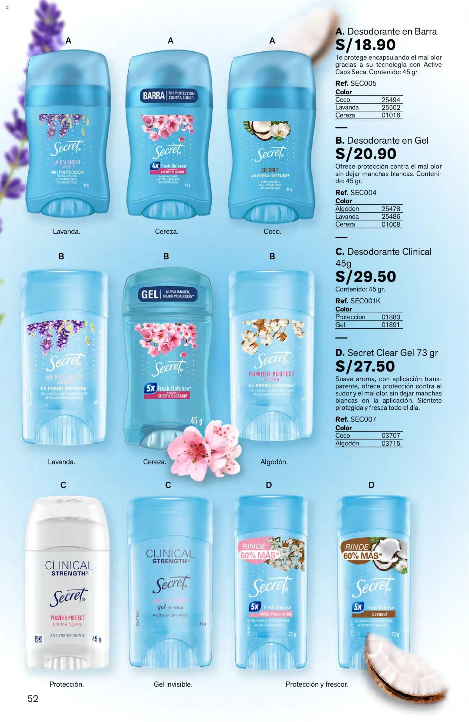 Catálogo Leonisa válido desde 04.06.2026 | Página: 52 | Productos: Desodorante, Antitranspirante, Té, Crema
