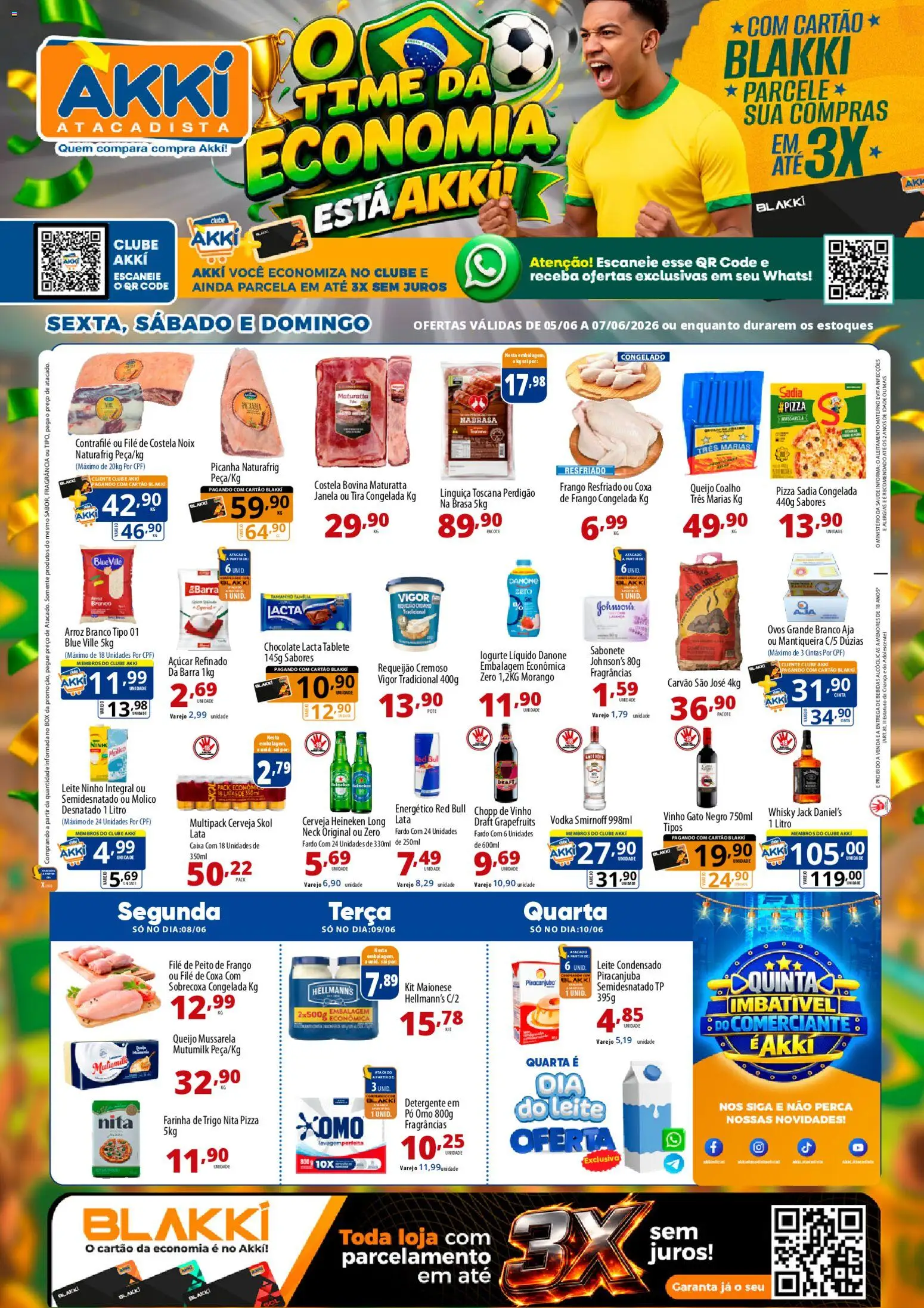 Akki Atacadista Folheto - válido de 05.06.2026 | Página: 1 | Produtos: Pó, Whisky, Pizza, Mussarela